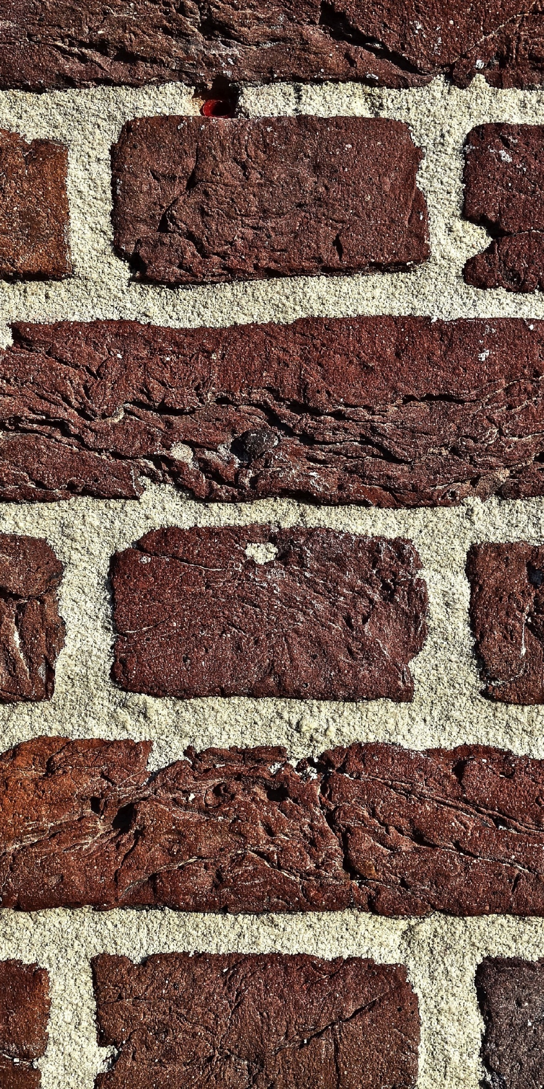 Texture, brown, brick wall, pattern, 1080x2160 wallpaper