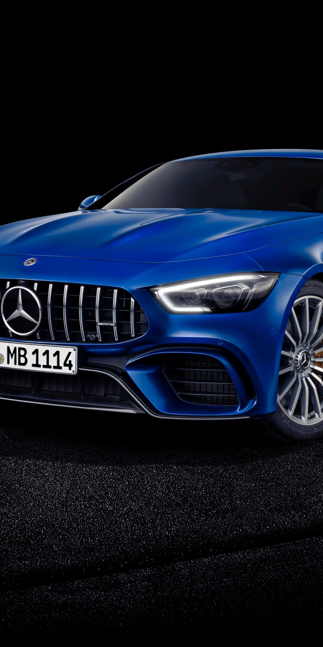 Blue, Mercedes-Amg GT, luxury car, 1080x2160 wallpaper