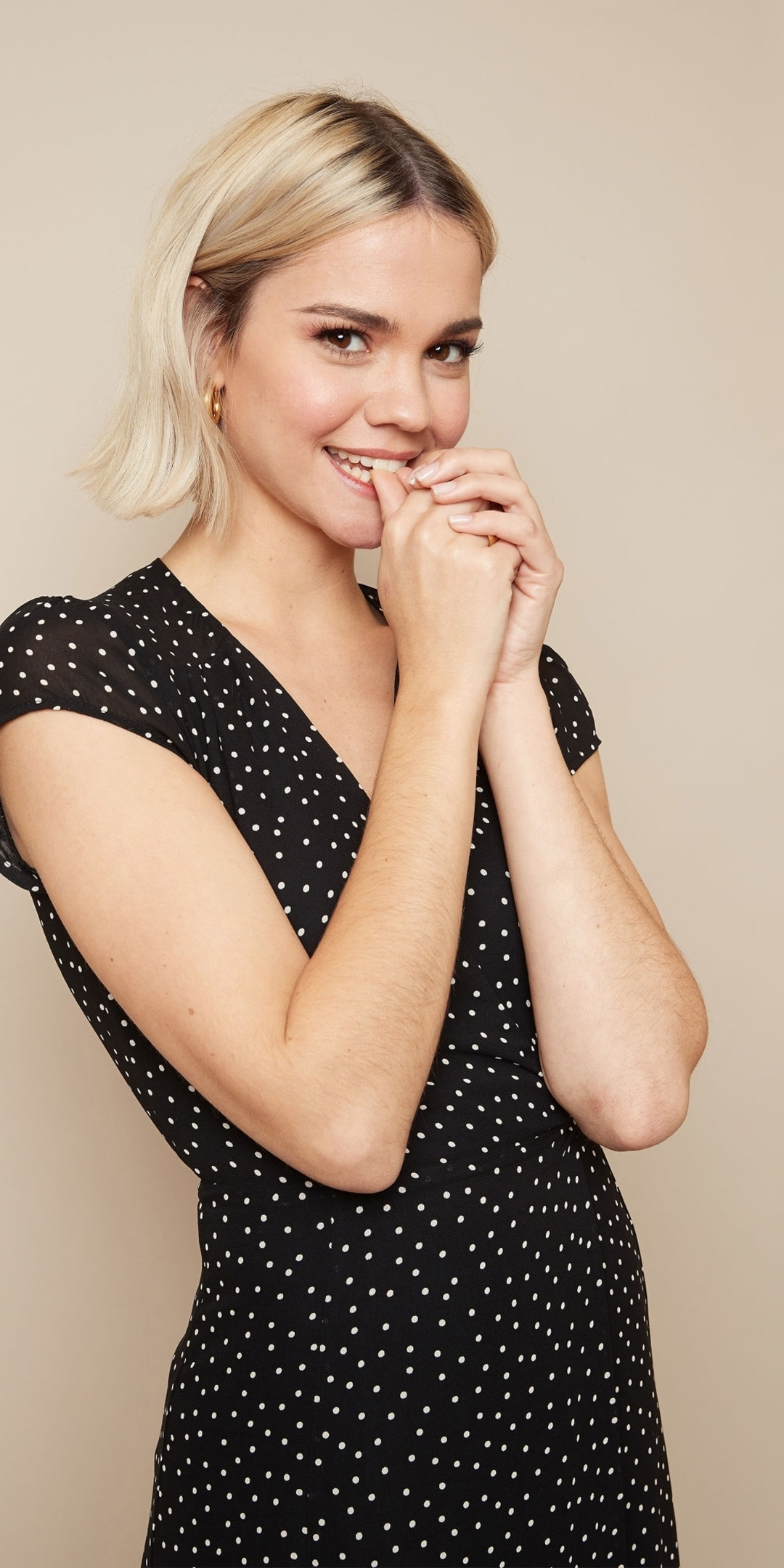 Maia Mitchell, smile, blonde, 1080x2160 wallpaper