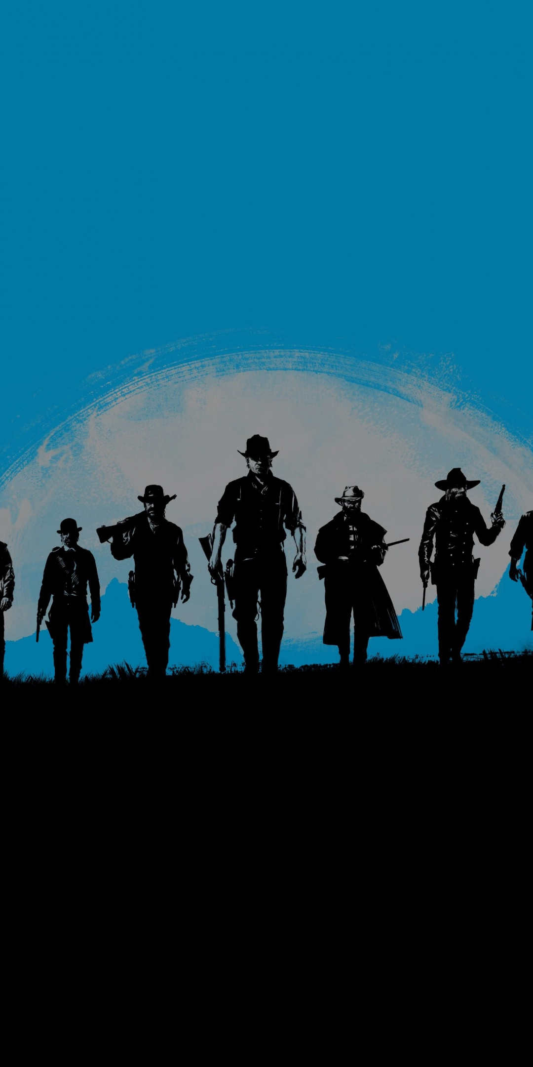 Red Dead Redemption 2, blue, poster, artwork, minimal, 1080x2160 wallpaper