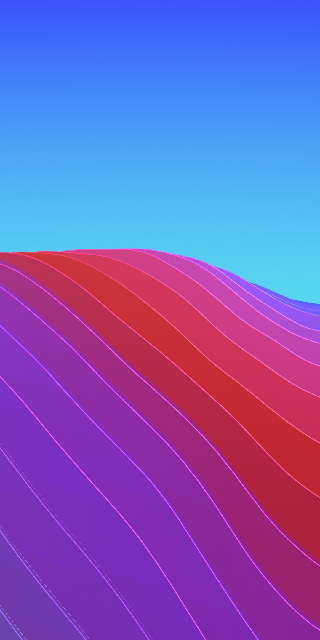 Waves, abstract, gradient, iOS 11, colorful, iPhone x, stock, 1080x2160 wallpaper