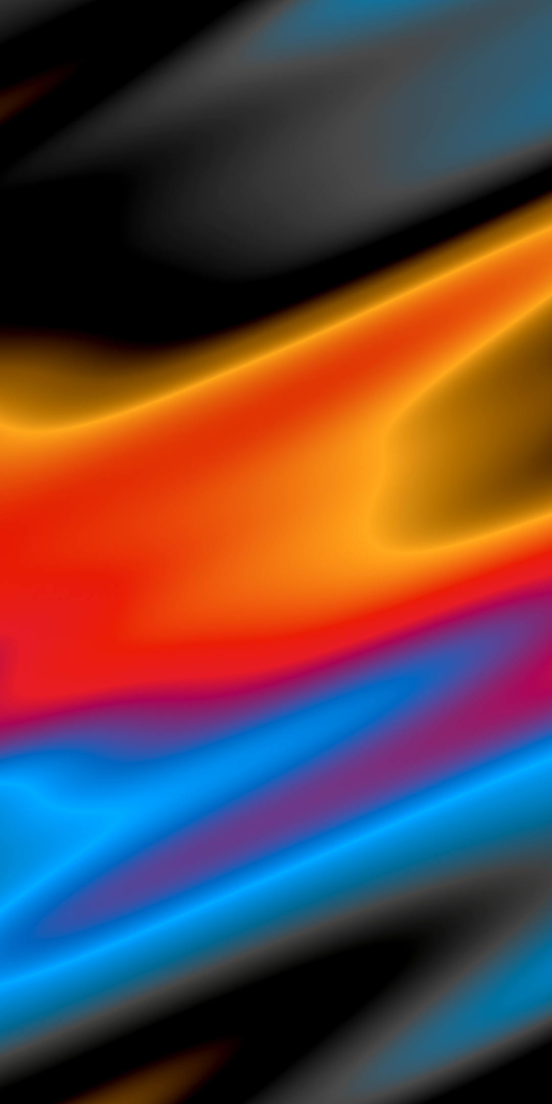 Abstract, colorful wavy and blurry surface, 1080x2160 wallpaper