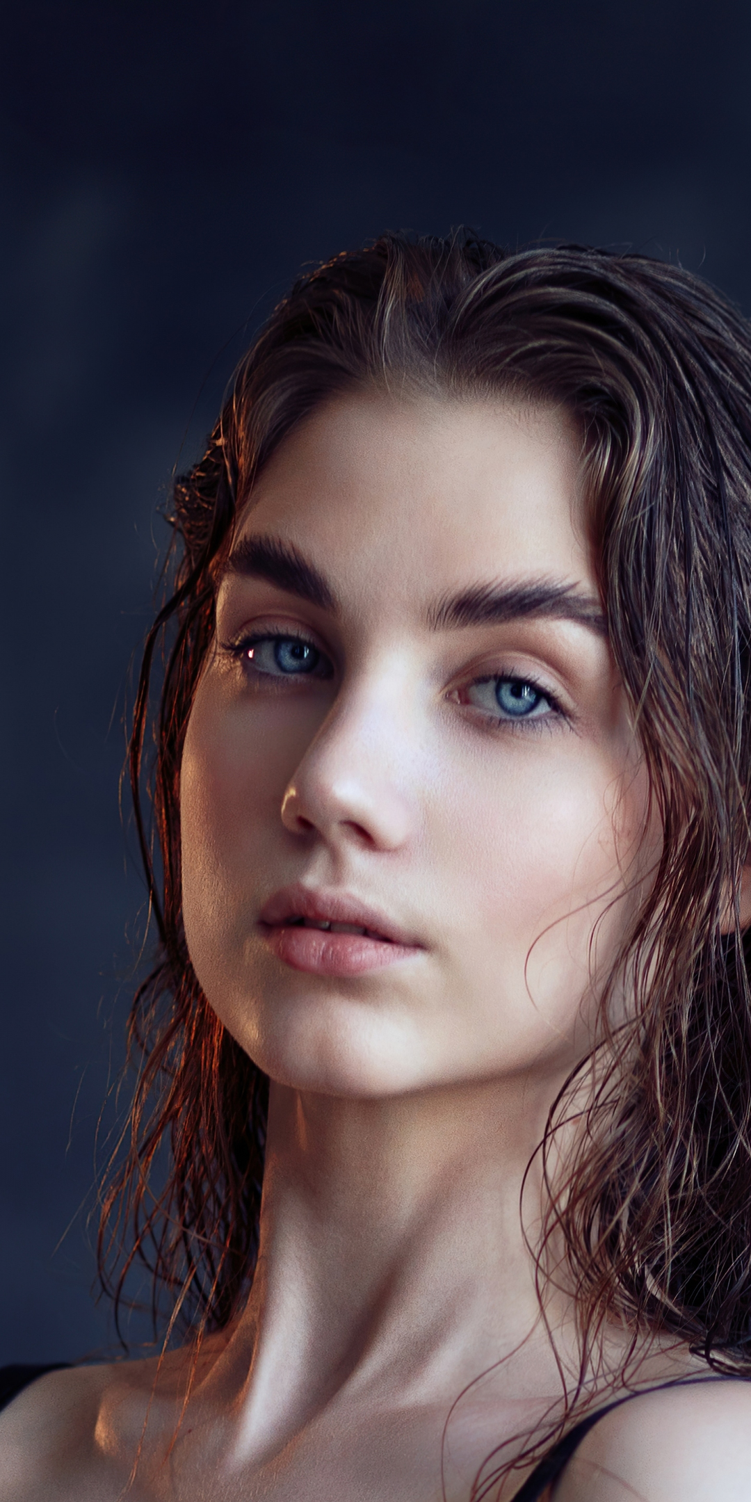 Blue eyes, girl model, portrait, 2021, 1080x2160 wallpaper