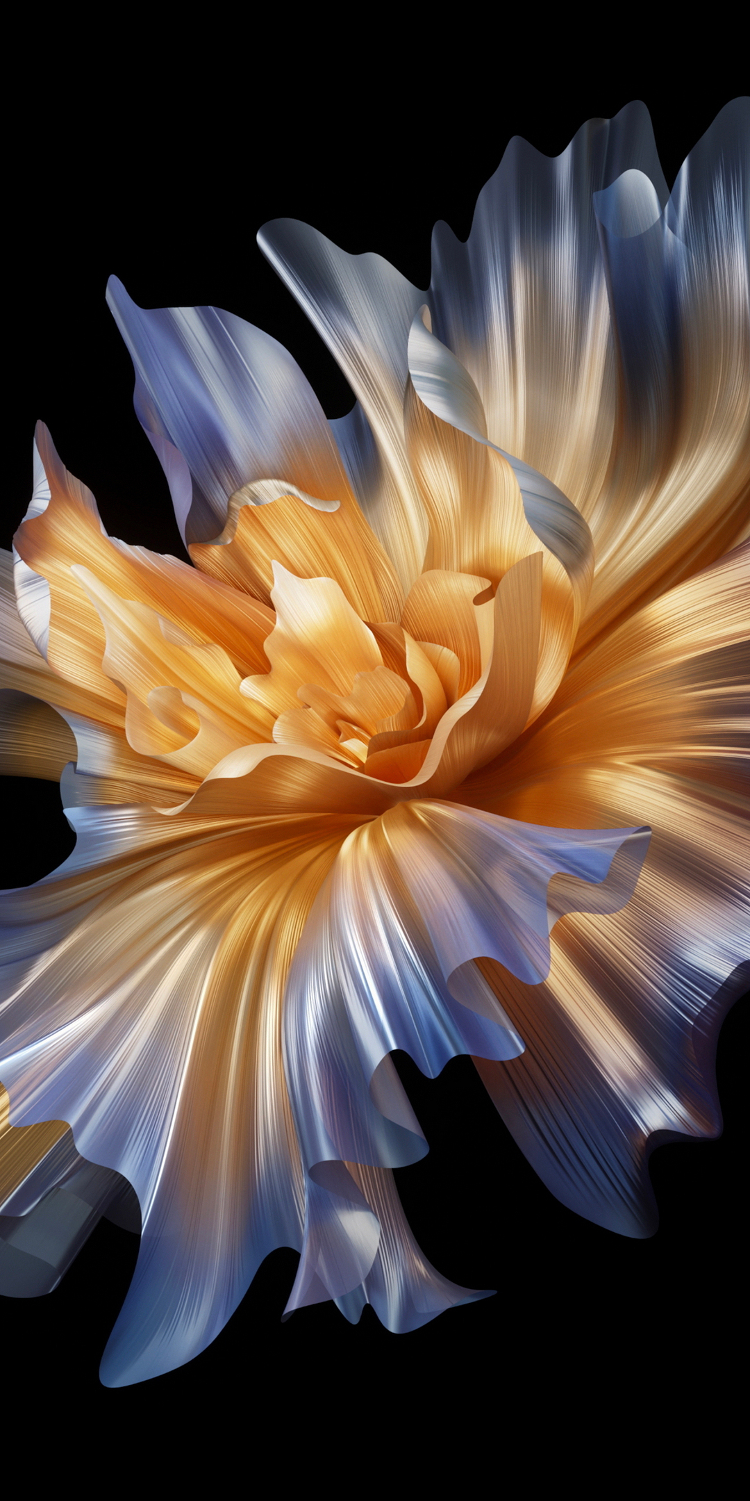 White flower, abstract, dark, 1080x2160 wallpaper