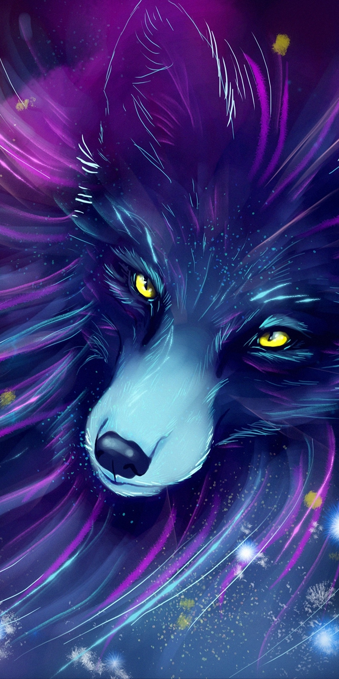 Wolf head, fantasy, art, 1080x2160 wallpaper