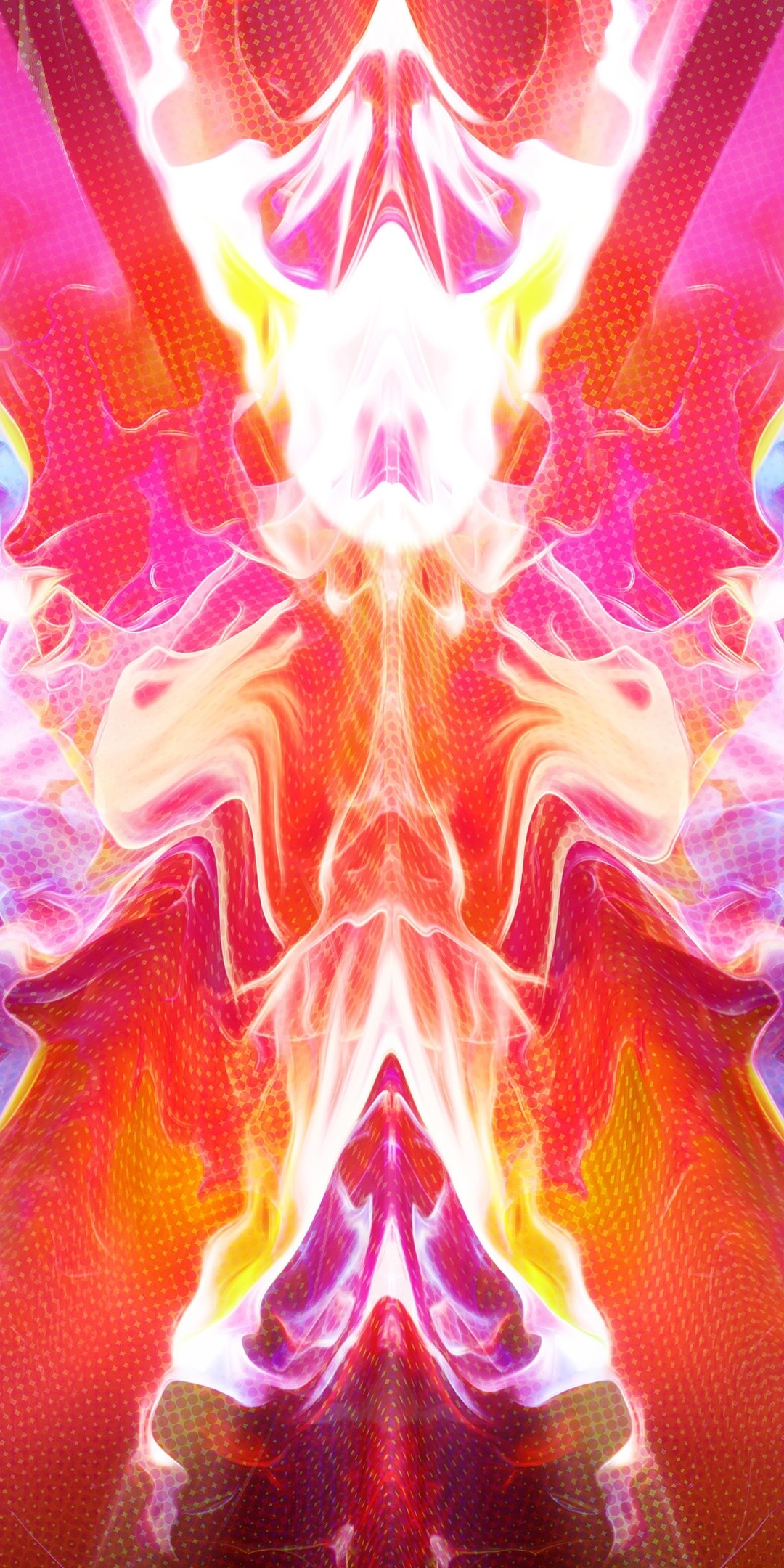 Burning, waves, abstract, flame, 1080x2160 wallpaper