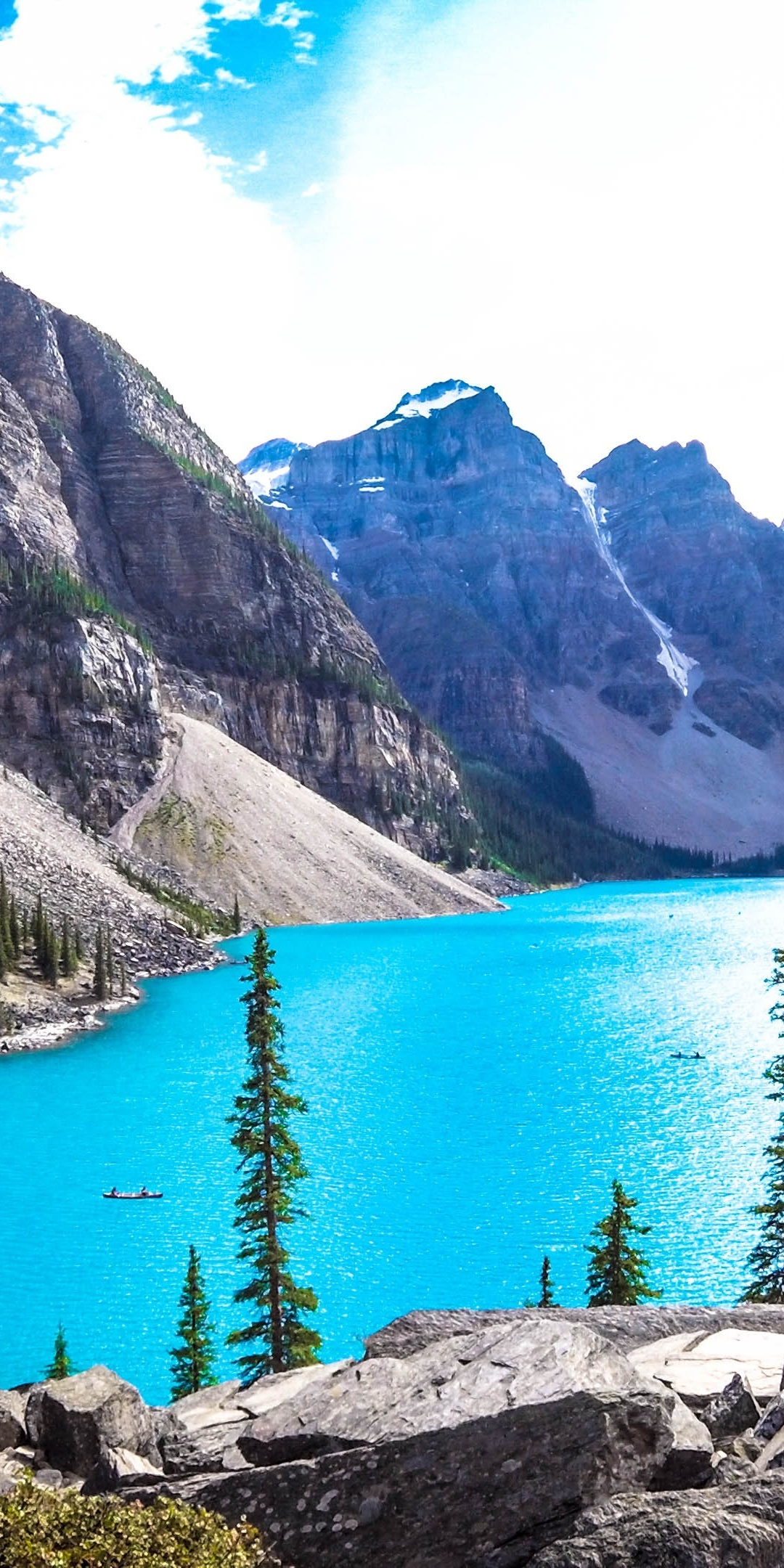 Moraine lake, Banff National Park, lake, mountains, nature, 1080x2160 wallpaper