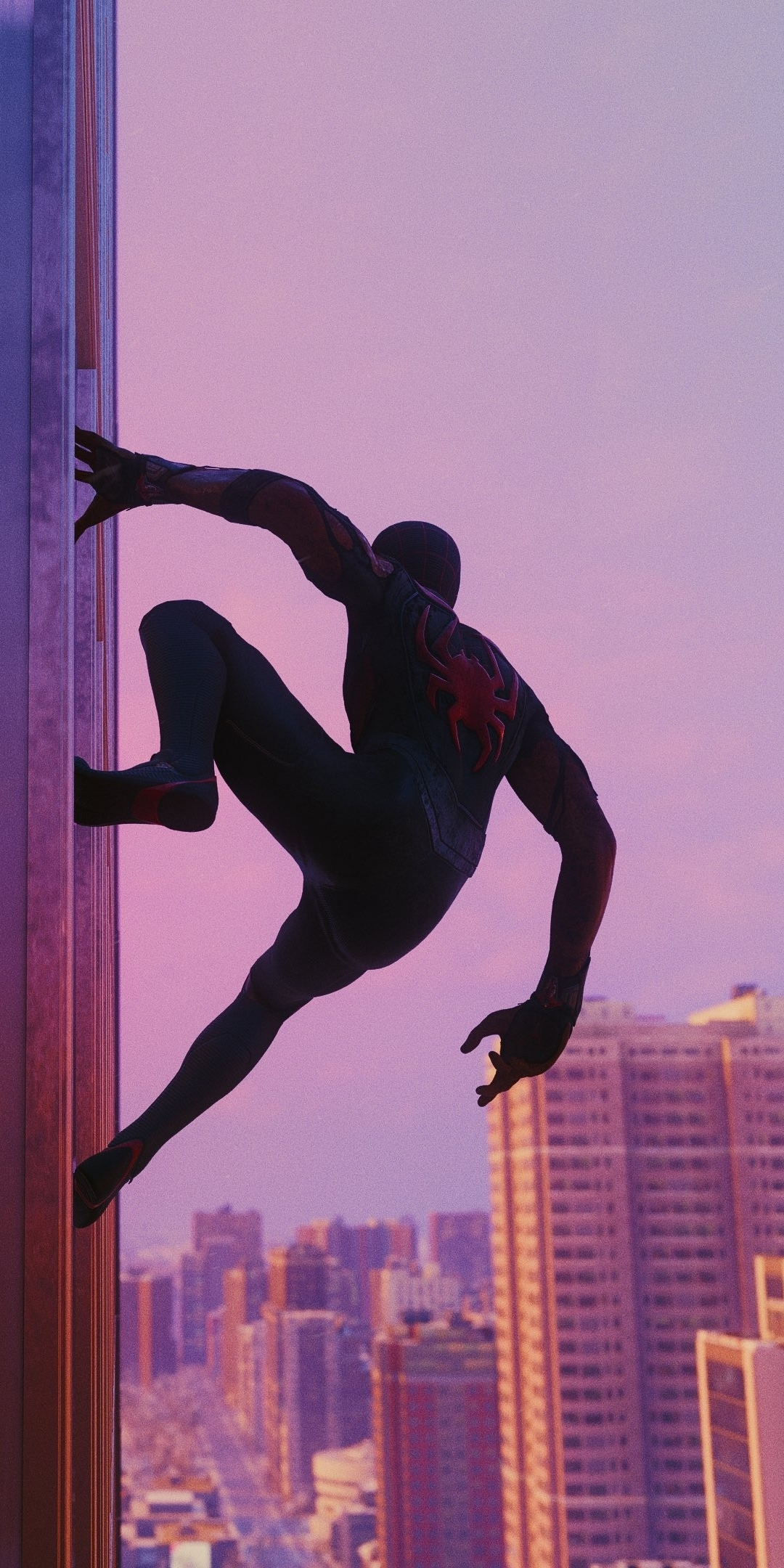 PS4 video game, spider-man, reflections on window, 2022, 1080x2160 wallpaper