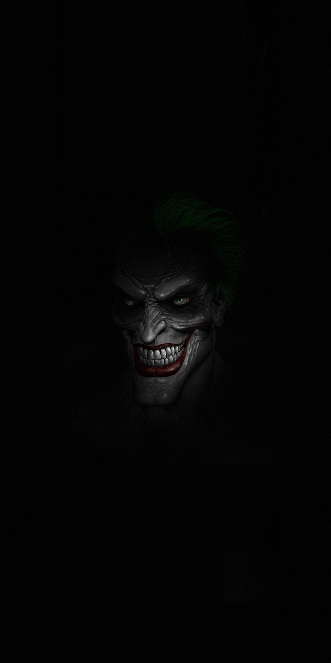 Joker's face, dark, minimal, 1080x2160 wallpaper