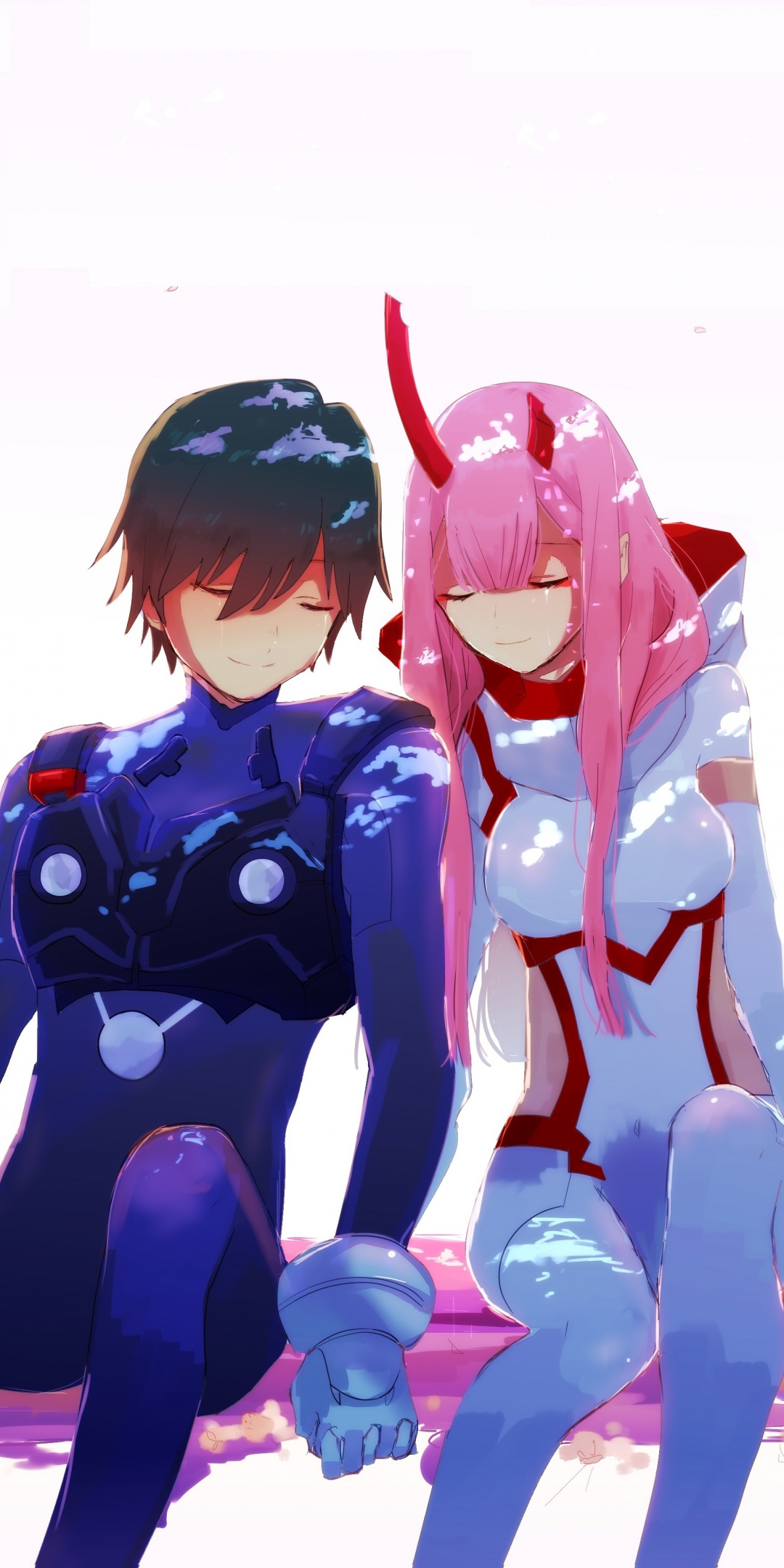 Download wallpaper 1080x2160 hiro and zero two, couple, anime, honor 7x,  honor 9 lite, honor view 10, 1080x2160 hd background, 7159