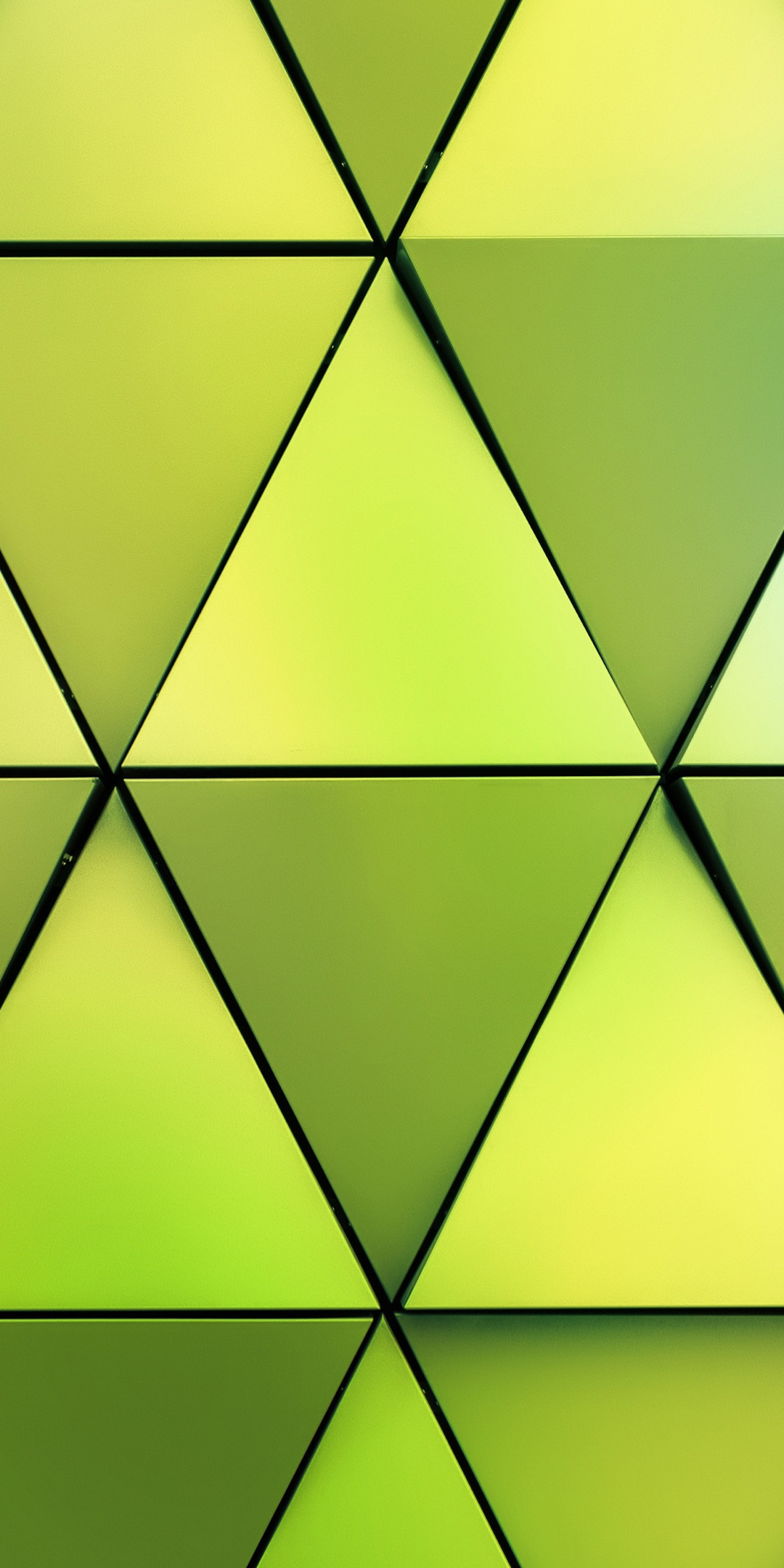 Green glowing texture, triangles, pattern, 1080x2160 wallpaper