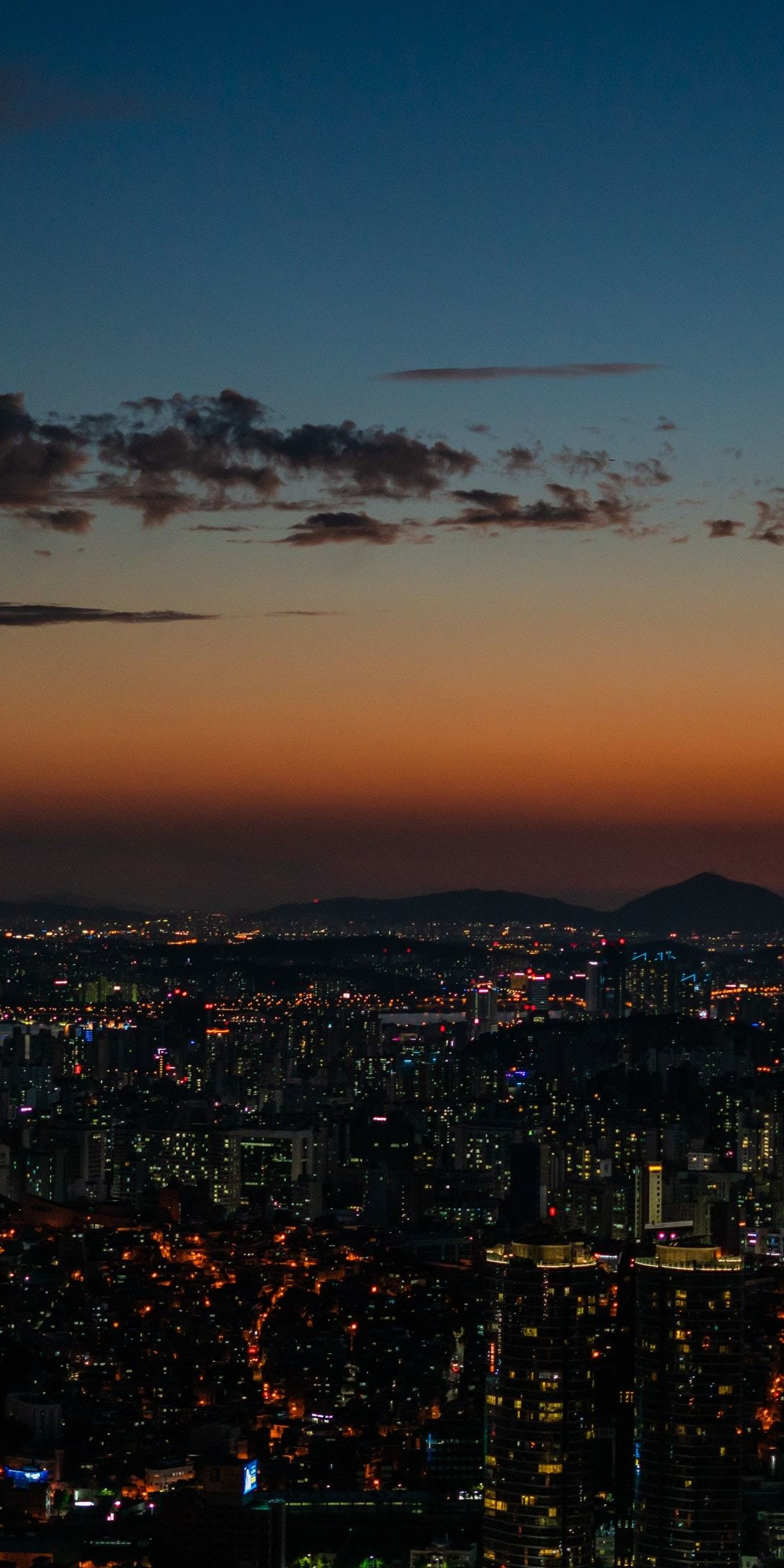 City, Seoul, night, buildings, 1080x2160 wallpaper