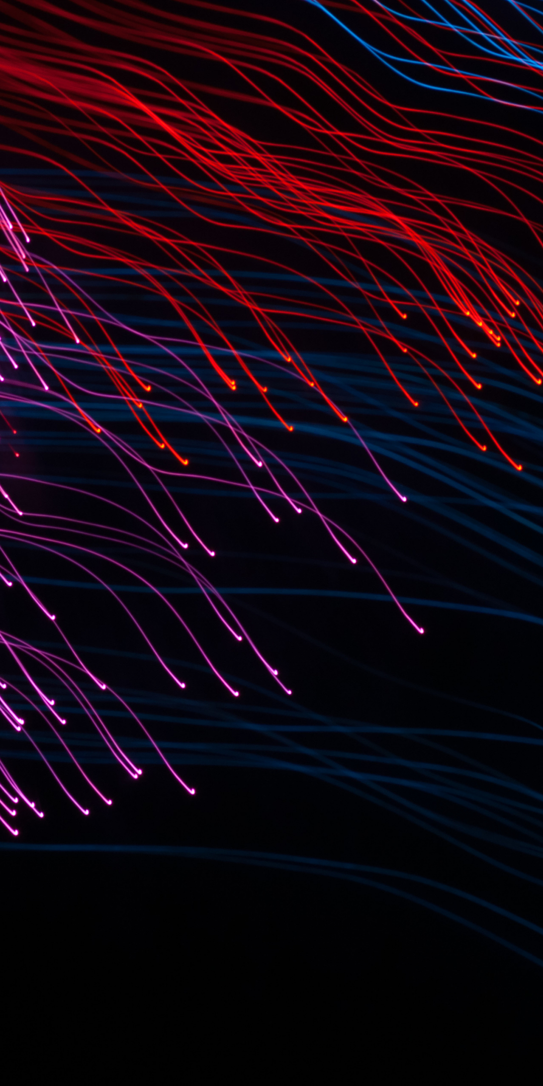 Abstract, lines, glowing waves, 1080x2160 wallpaper