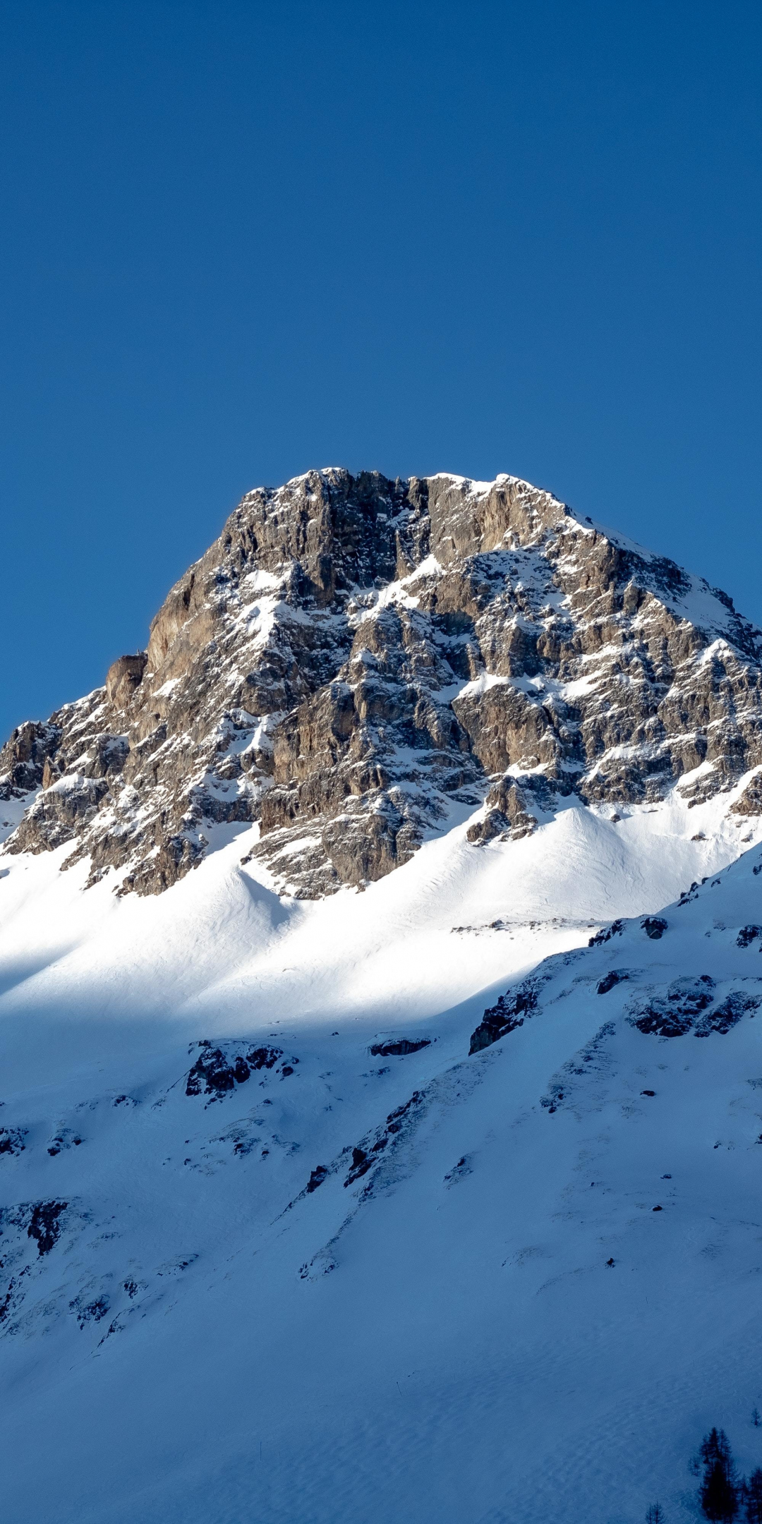 Sunny day, mountain peak, glacier, 1080x2160 wallpaper