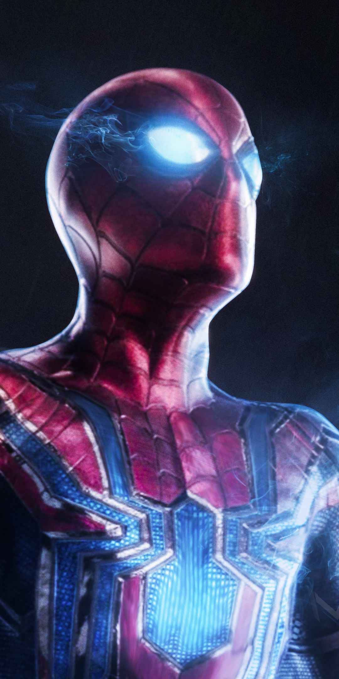 Spider-man, iron suit, art, movie, 1080x2160 wallpaper