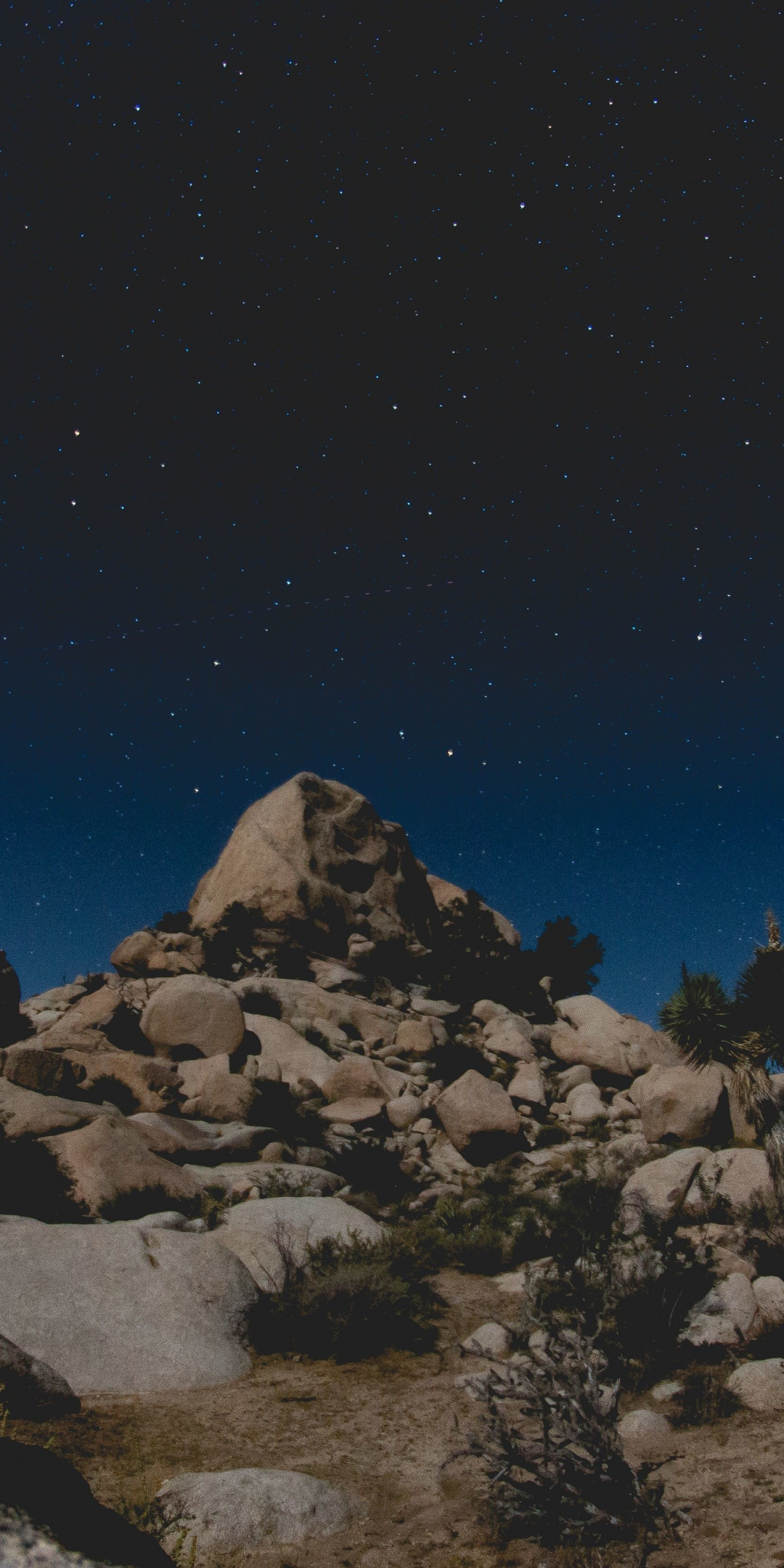 Mountains Cliff, rocks, landscape, starry night, 1080x2160 wallpaper