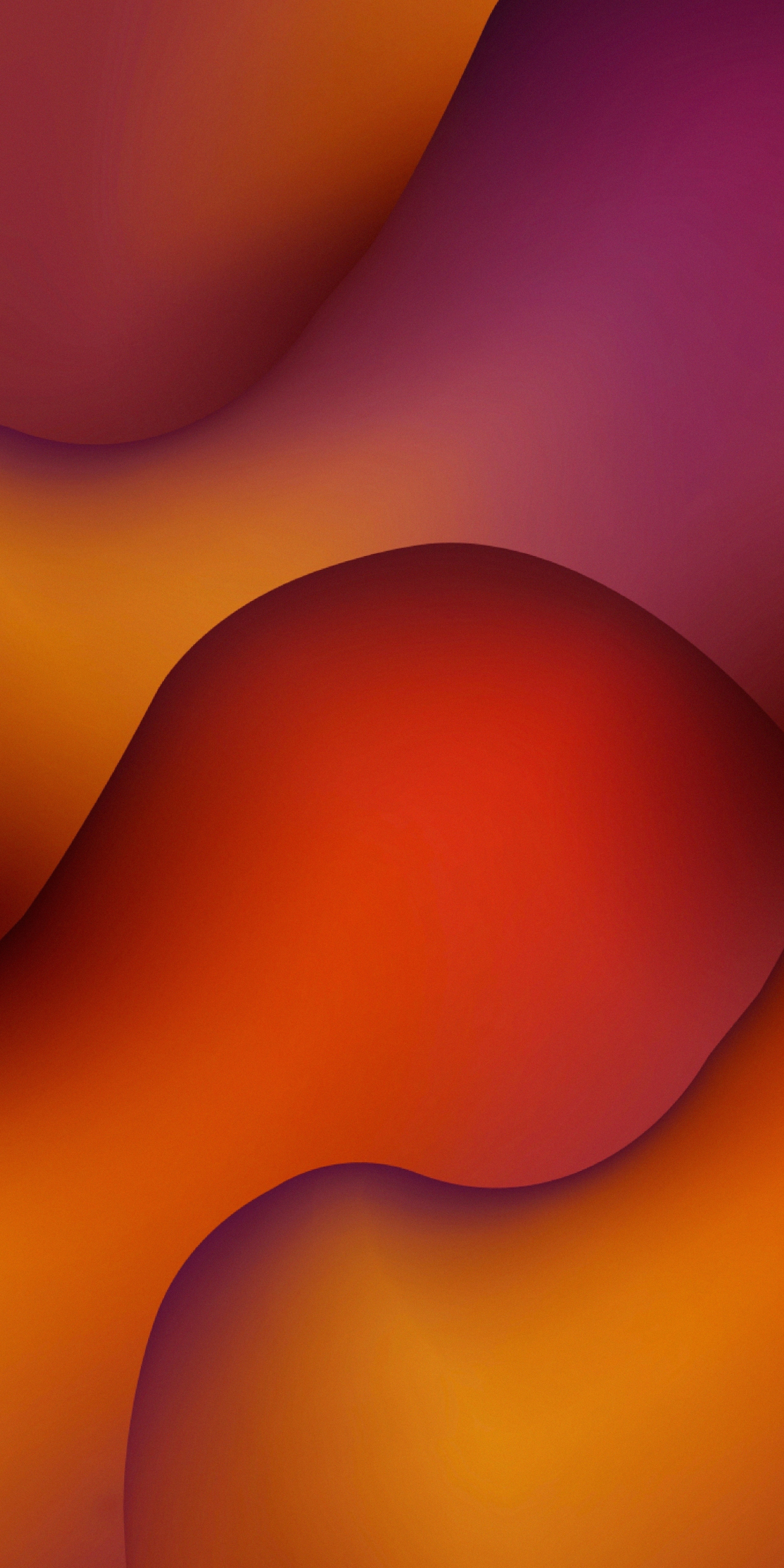 Abstraction, waves, gradient, orange, 1080x2160 wallpaper