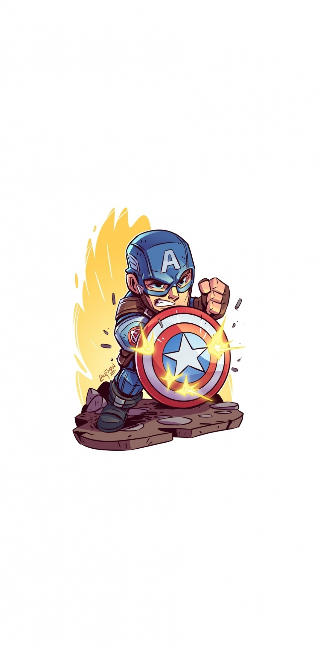 Minimal, Captain America, marvel superhero, 1080x2160 wallpaper