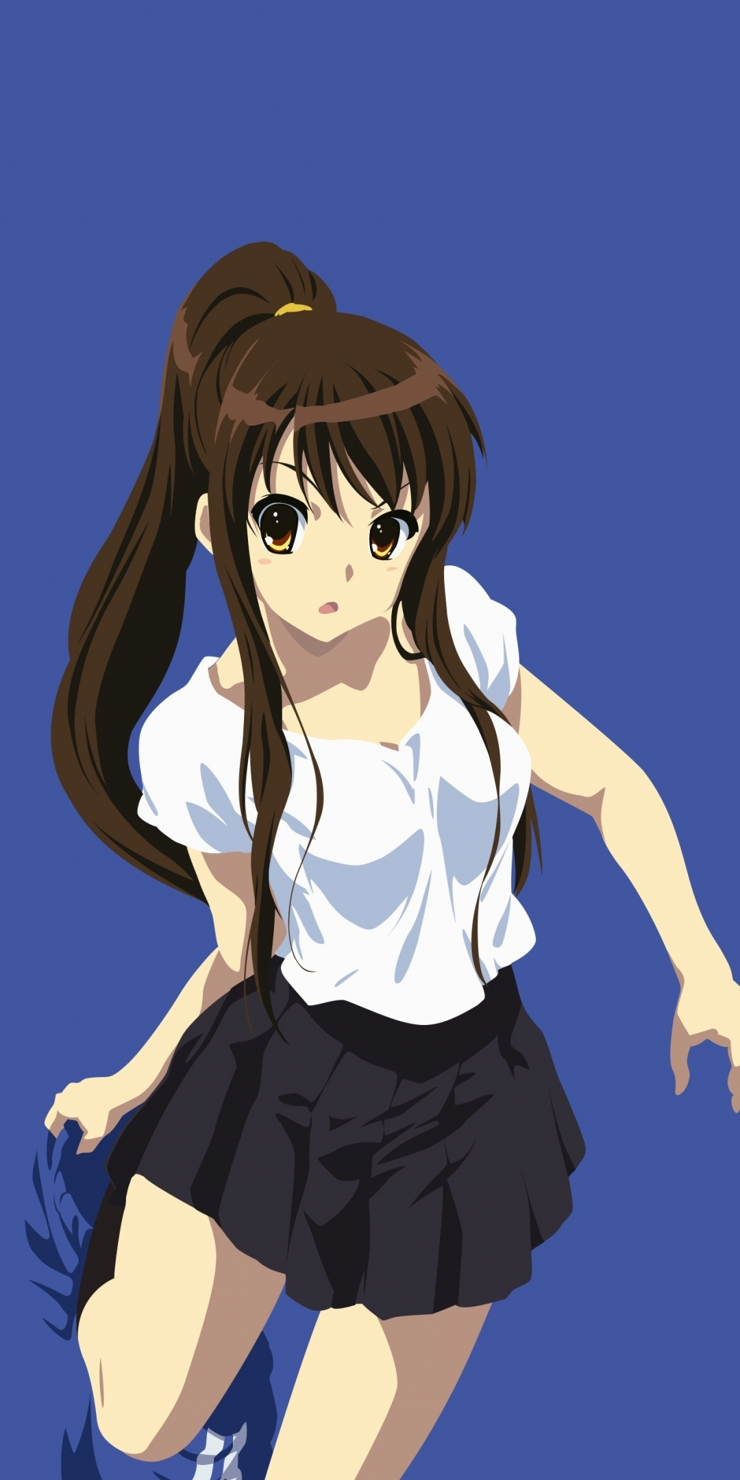 Cute, anime girl, minimal, Haruhi Suzumiya, 1080x2160 wallpaper
