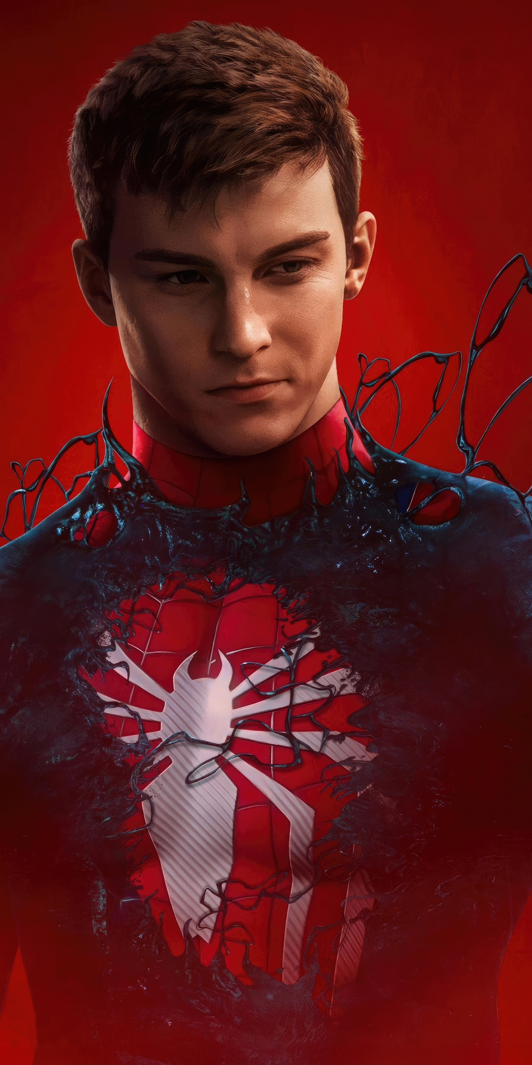 Marvel's spider-man symbiote, art, 1080x2160 wallpaper