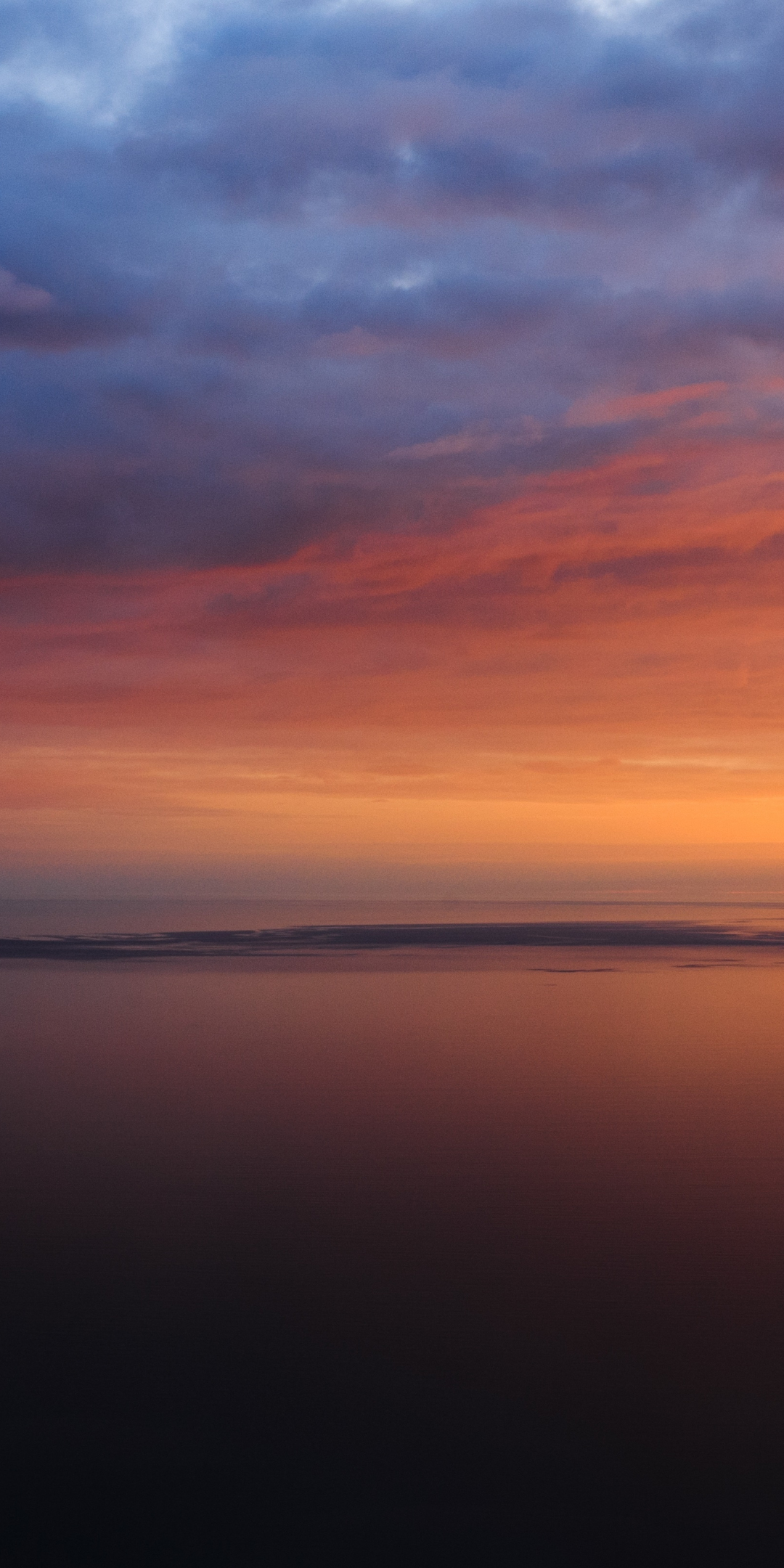 Sunset, bay, sea, silhouette, nature, 1080x2160 wallpaper