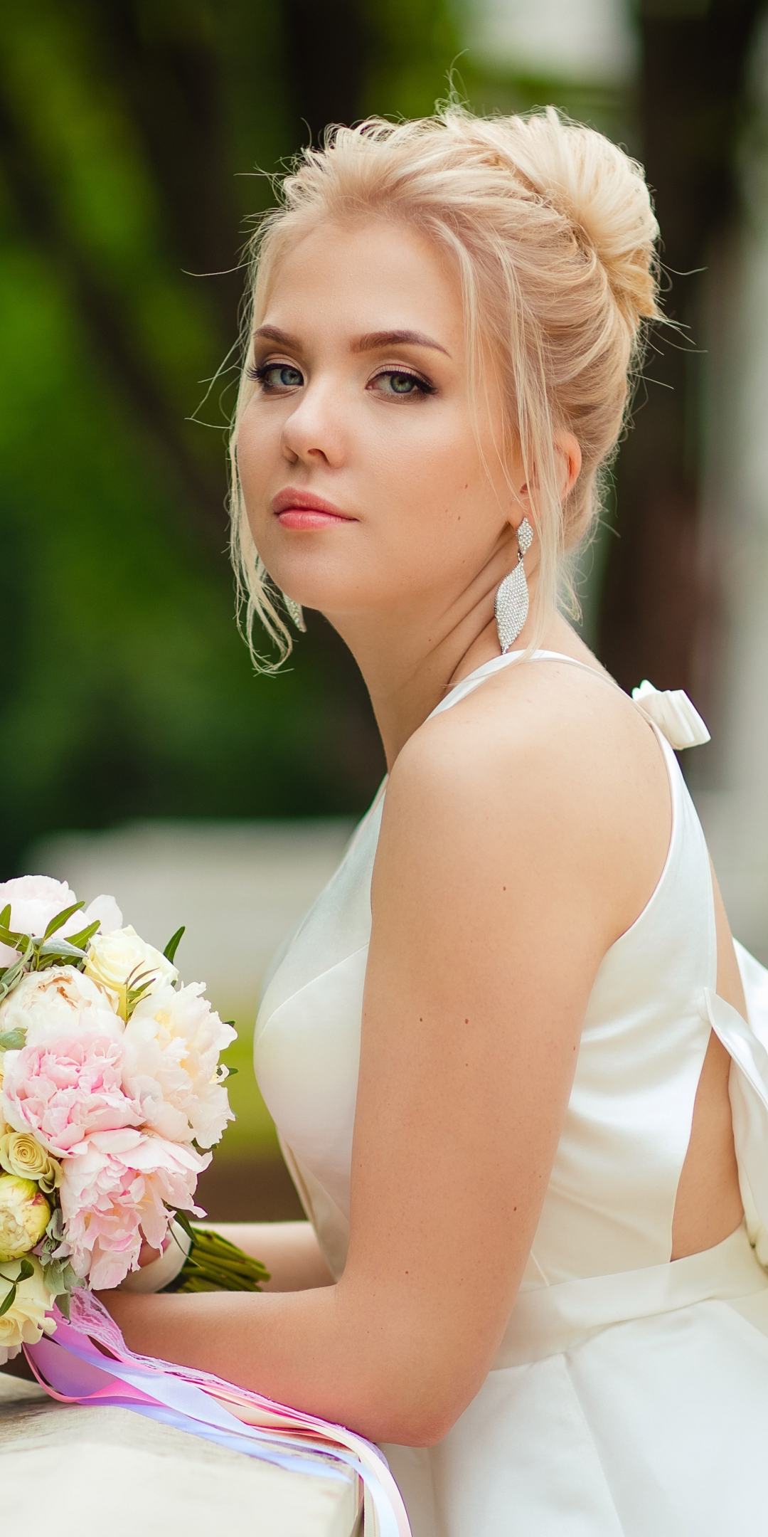 Wedding dress, girl model, gorgeous, 1080x2160 wallpaper
