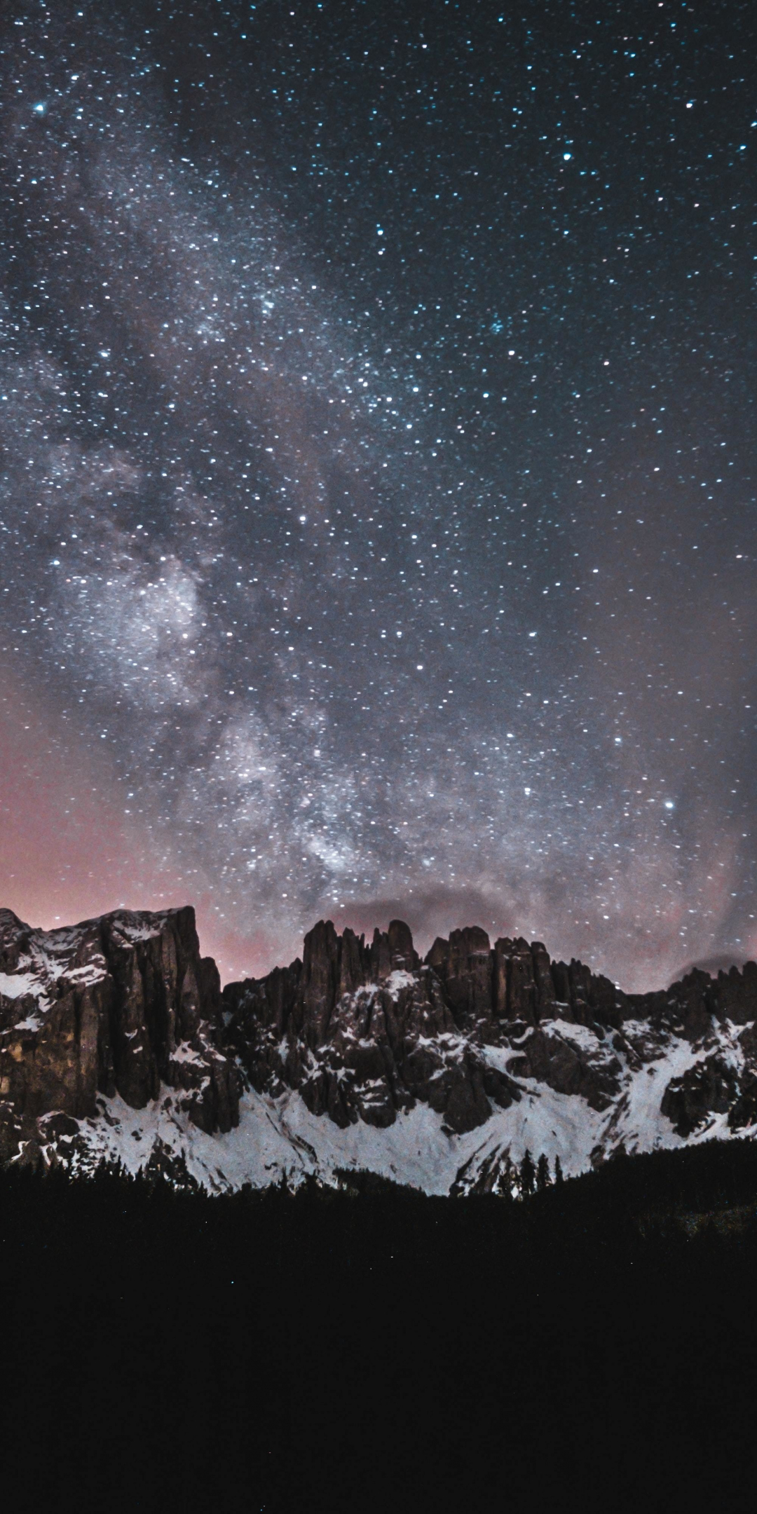 Nature, mountains, starry sky, beautiful night, 1080x2160 wallpaper