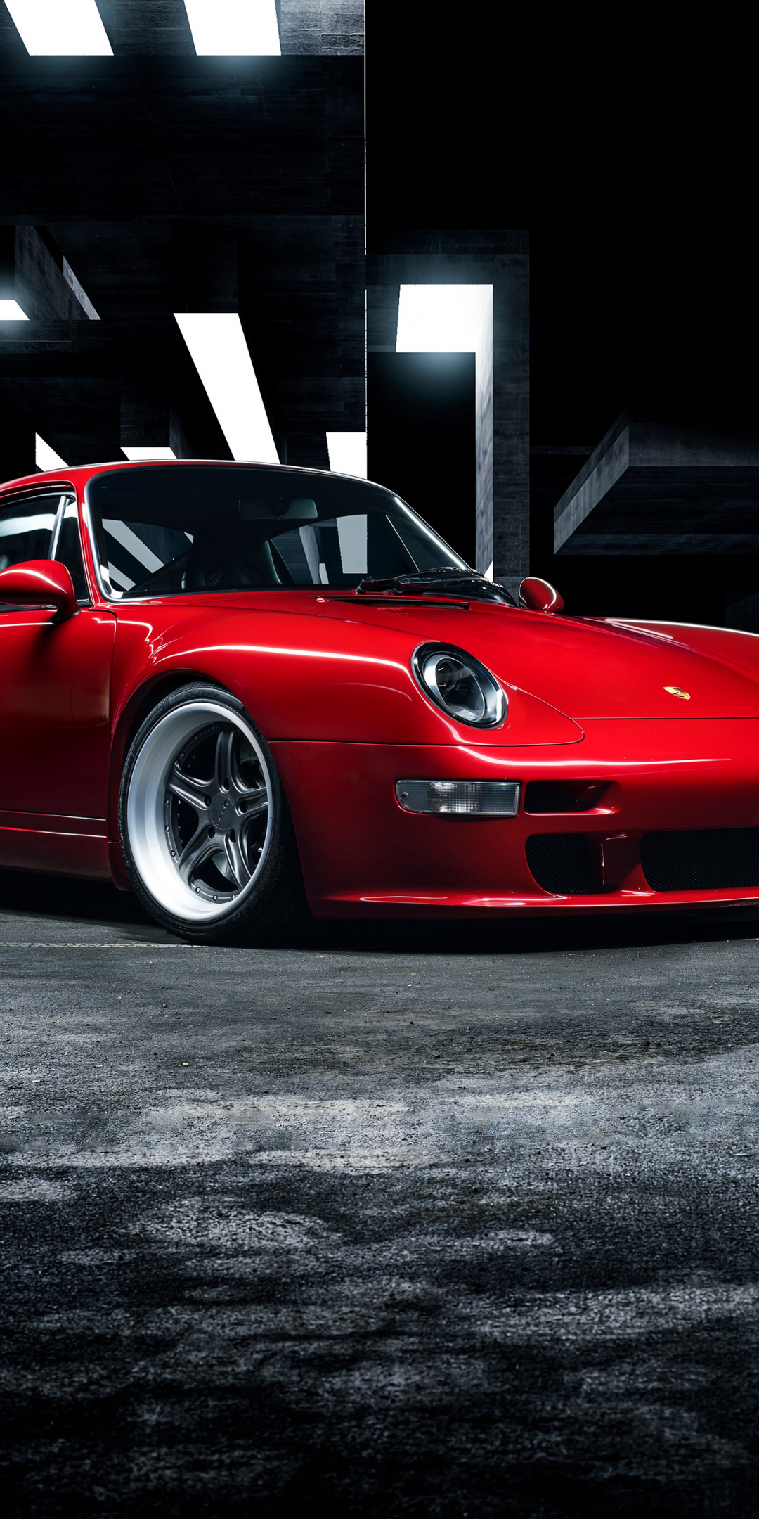 Porsche Gunther Werks 400R, red car, 1080x2160 wallpaper