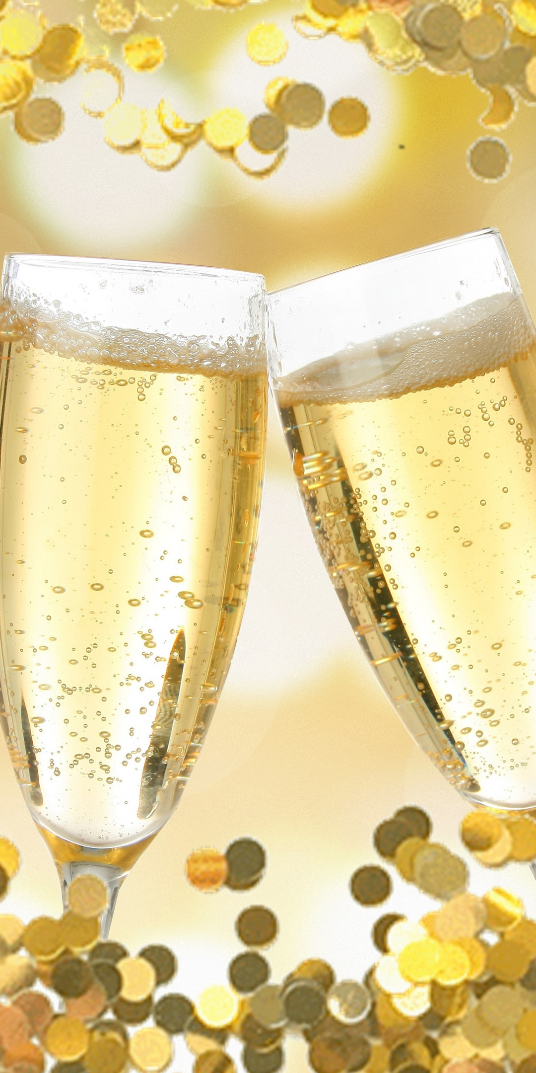 Champagne glasses, new year, celebration, abstract, 1080x2160 wallpaper