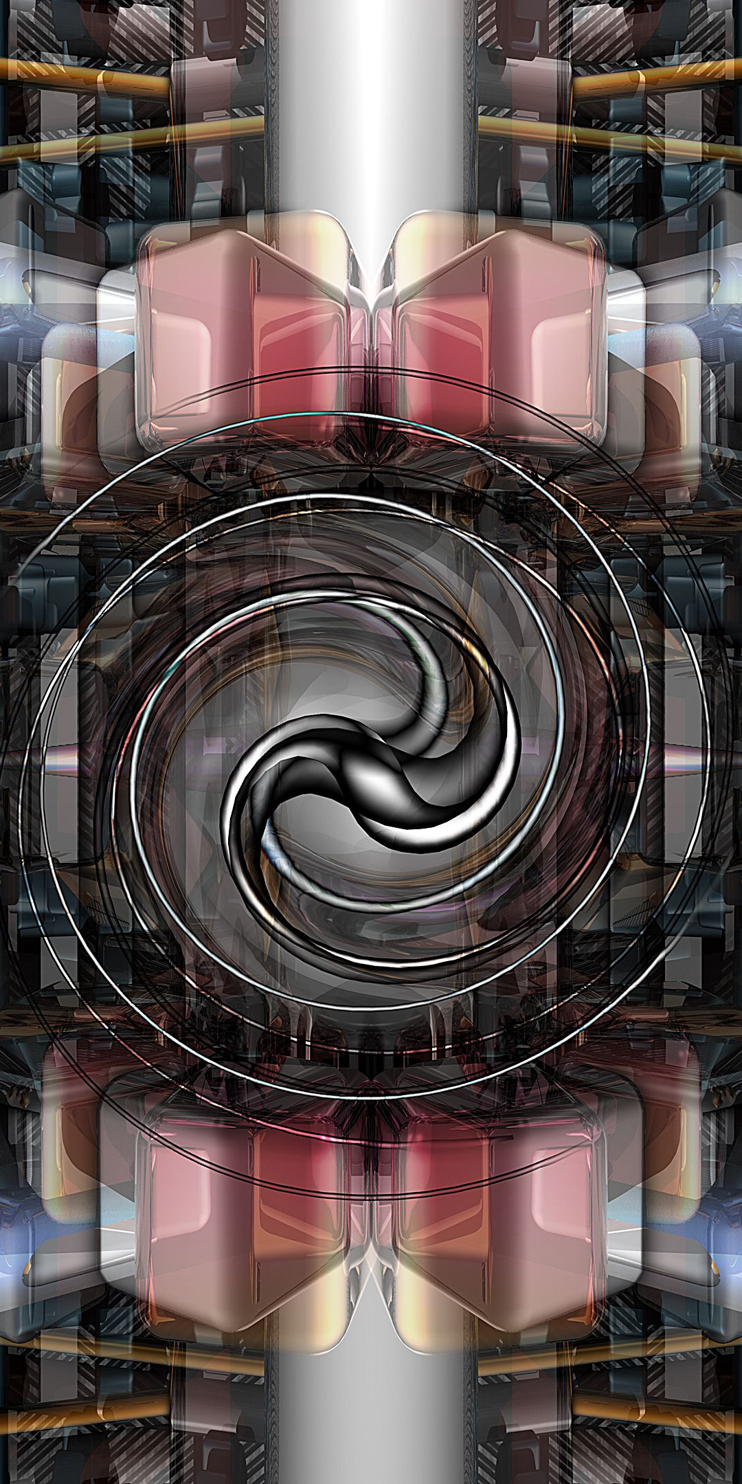 Spiral, black, abstraction, pattern, 1080x2160 wallpaper