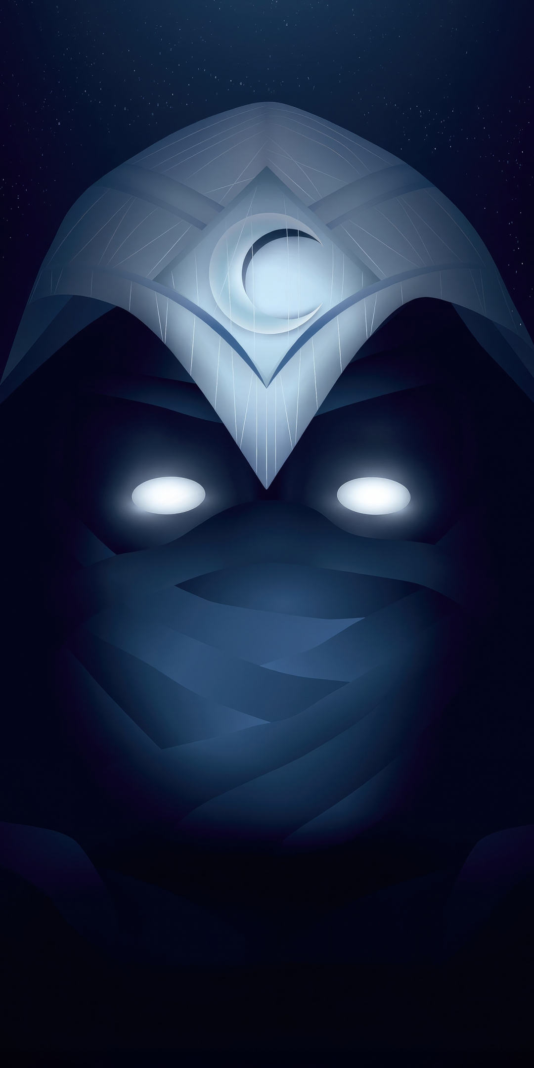 Moon Knight's face, minimal, 1080x2160 wallpaper