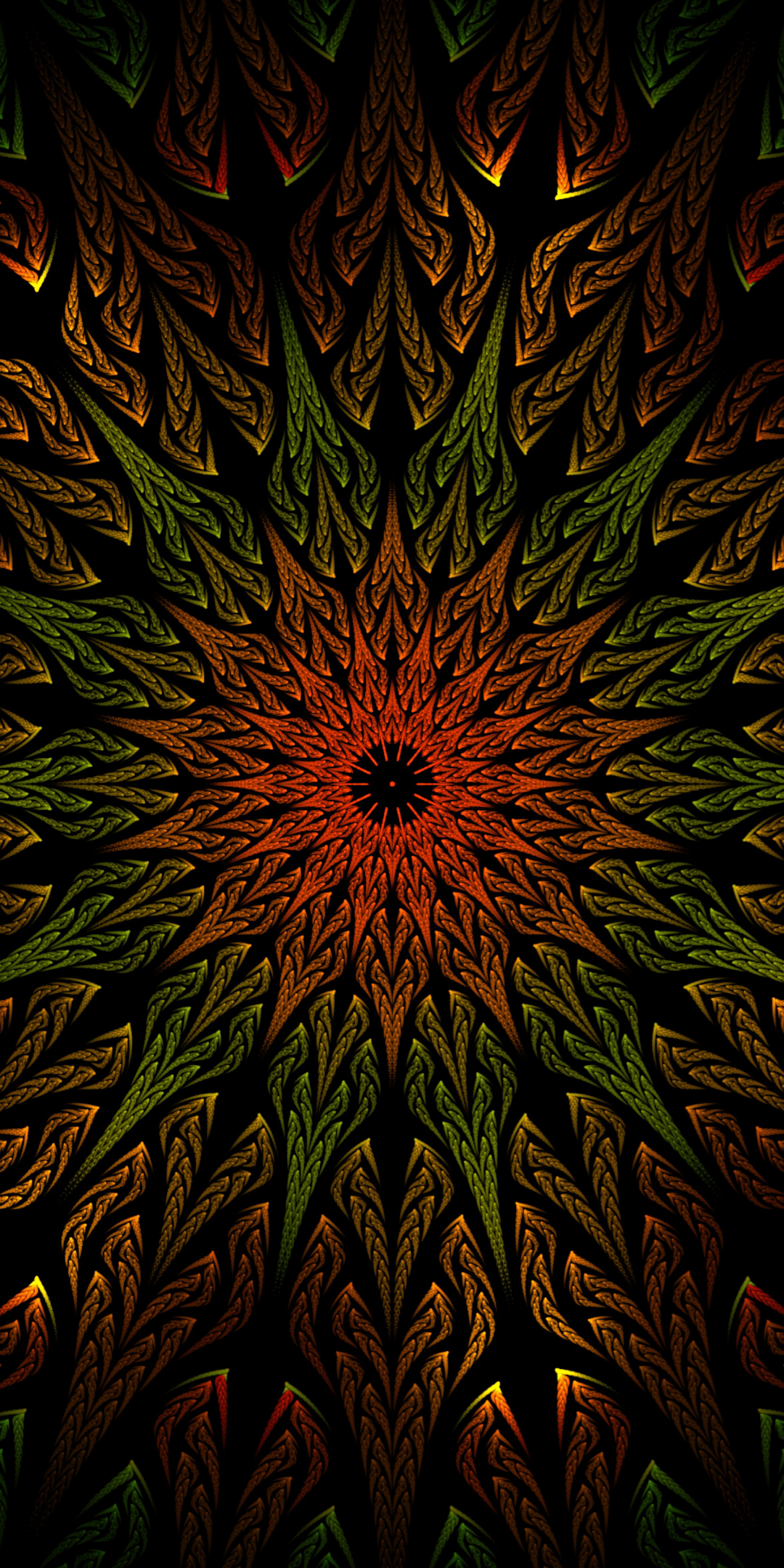 Fractal, mandala, pattern, ornament, 1080x2160 wallpaper