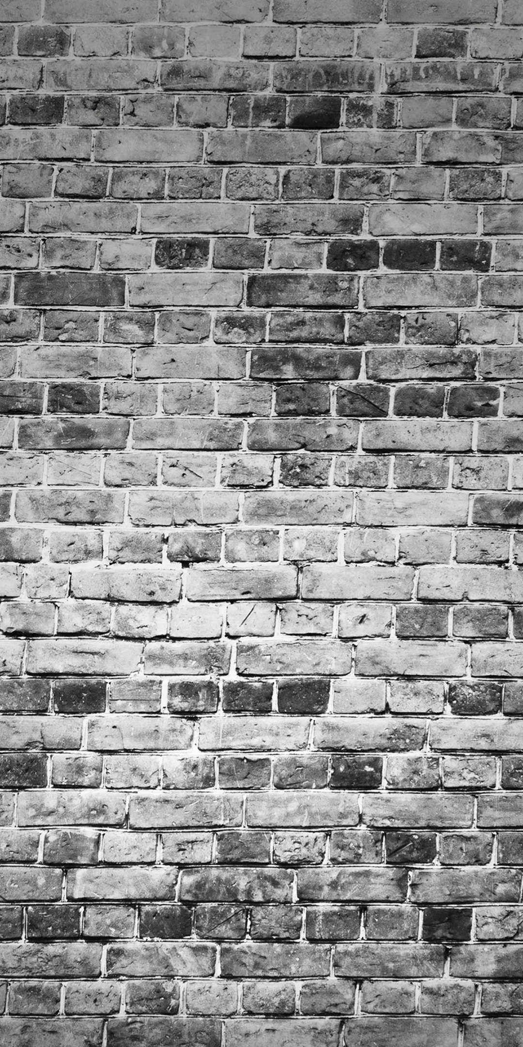 Brick wall, black and white, 1080x2160 wallpaper