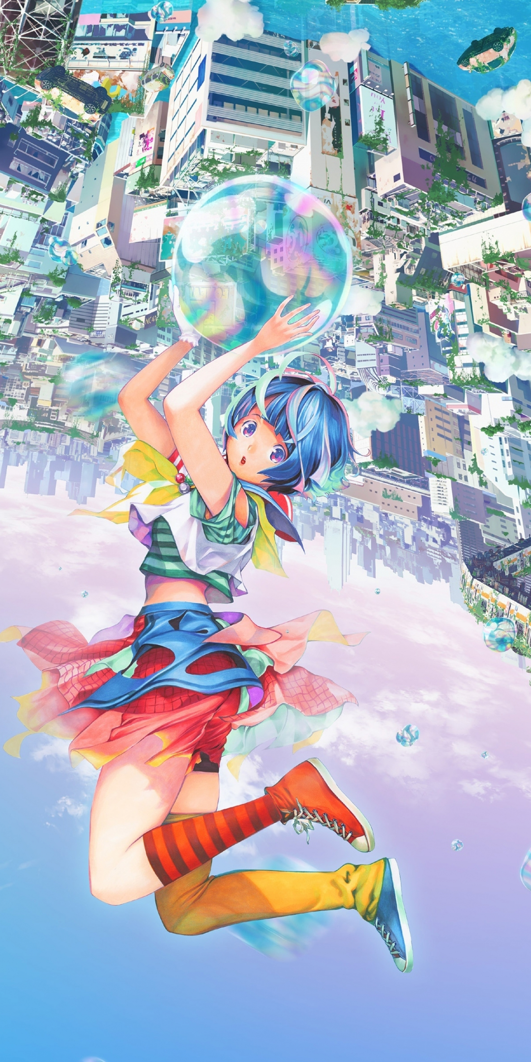 Bubble world, anime movie, anime girl, original, 1080x2160 wallpaper