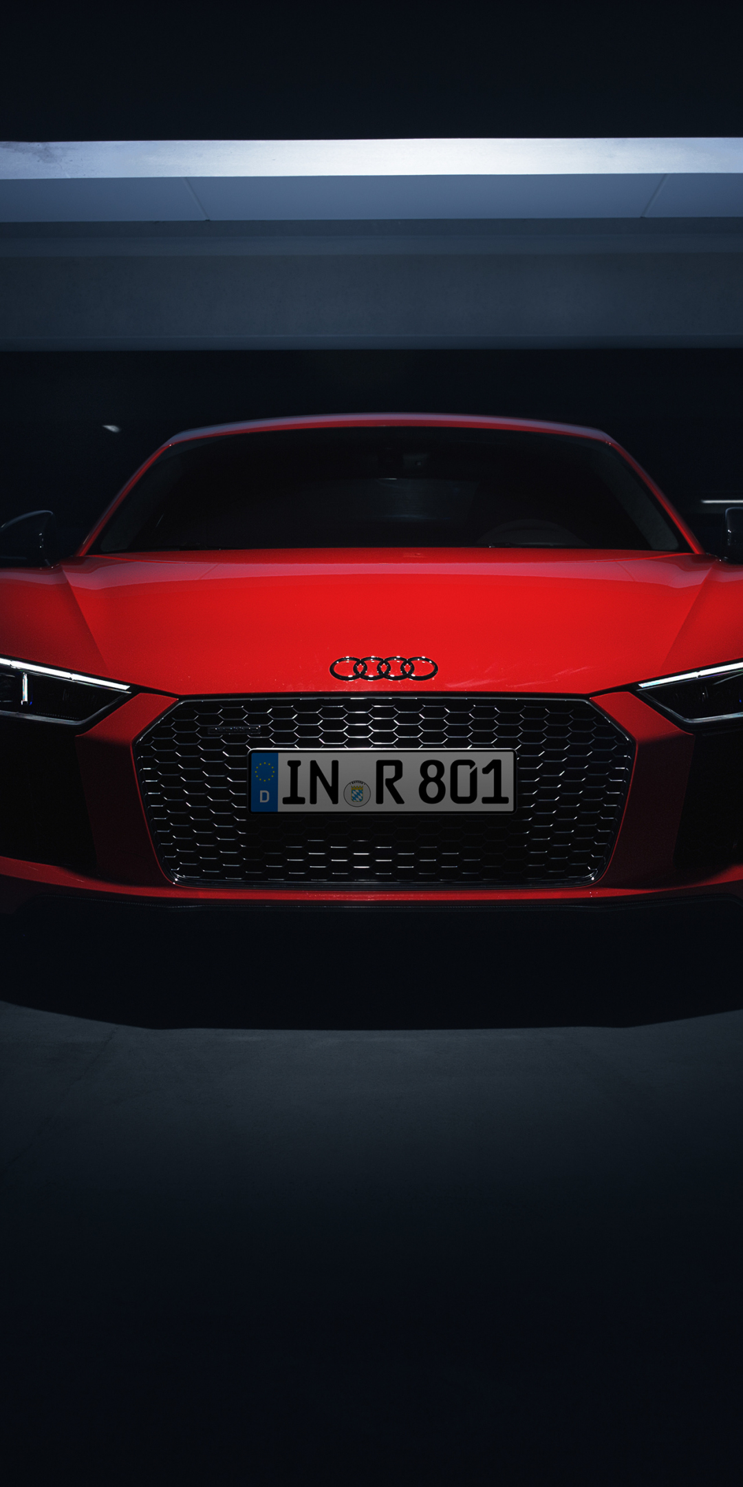Audi R8 v10, sports car, red, 1080x2160 wallpaper