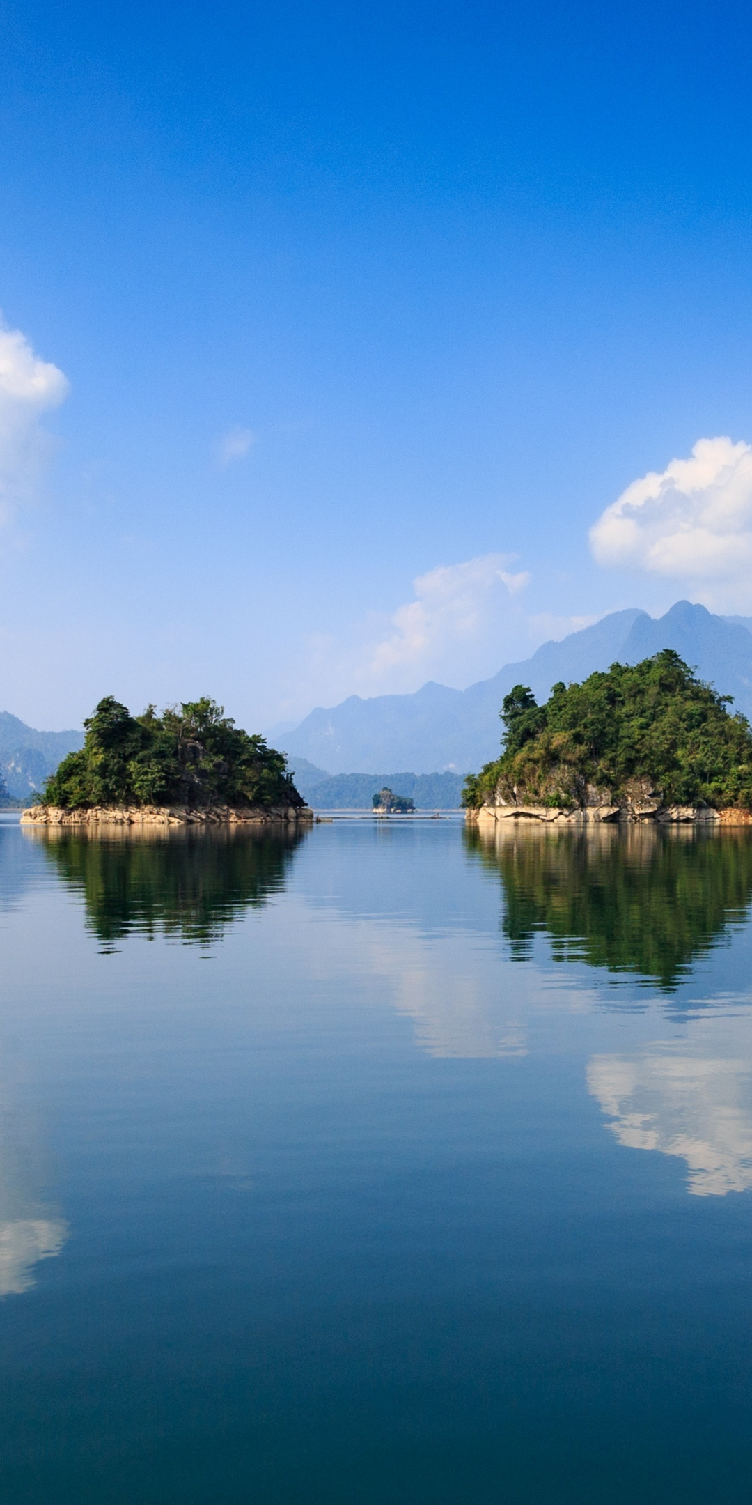 Islands, lake, nature, reflections, 1080x2160 wallpaper