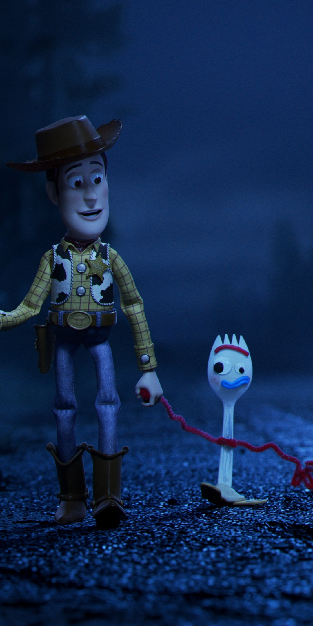 2019 movie, Toy Story 4, night out, walk, 1080x2160 wallpaper