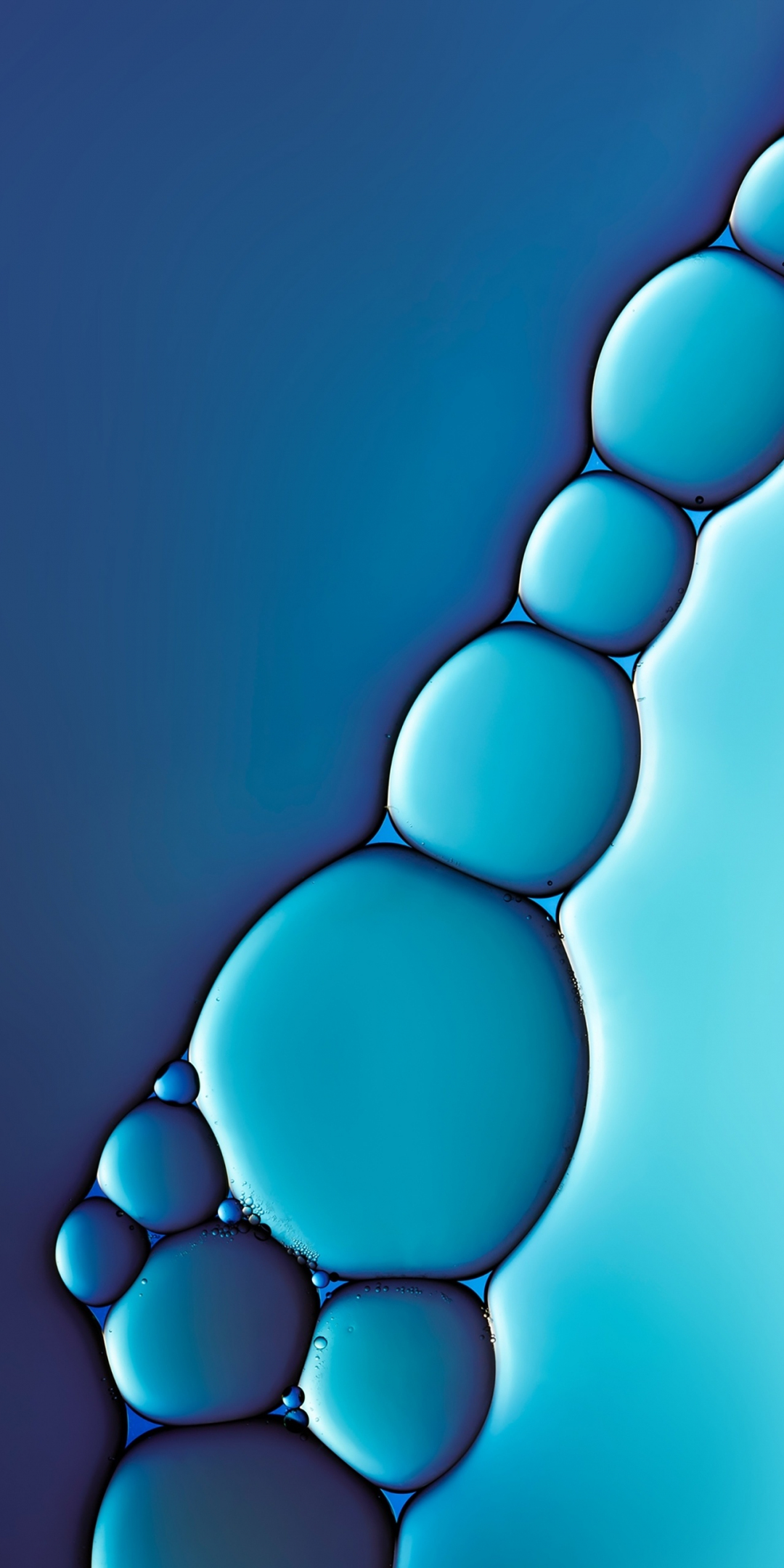 Blue bubbles, liquid, marco, 1080x2160 wallpaper