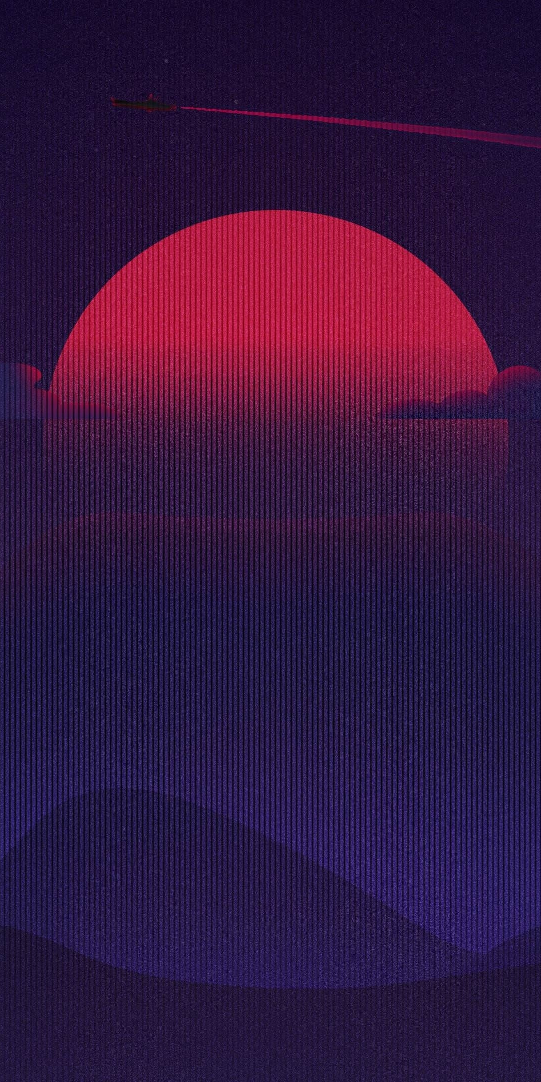 Sunset, minimal, artwork, 1080x2160 wallpaper