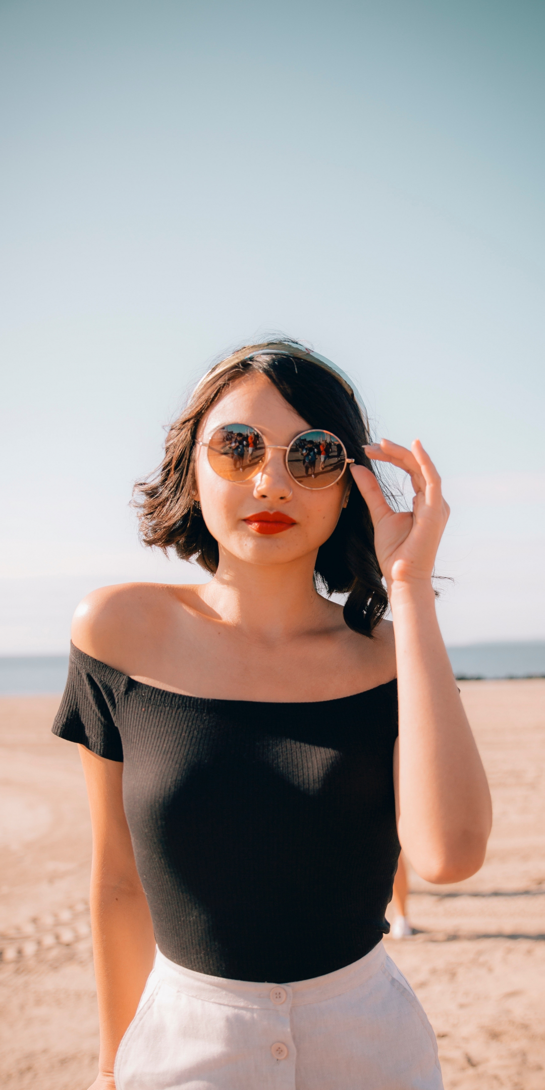 Sunglasses, outdoor, photoshoot, girl model, 1080x2160 wallpaper
