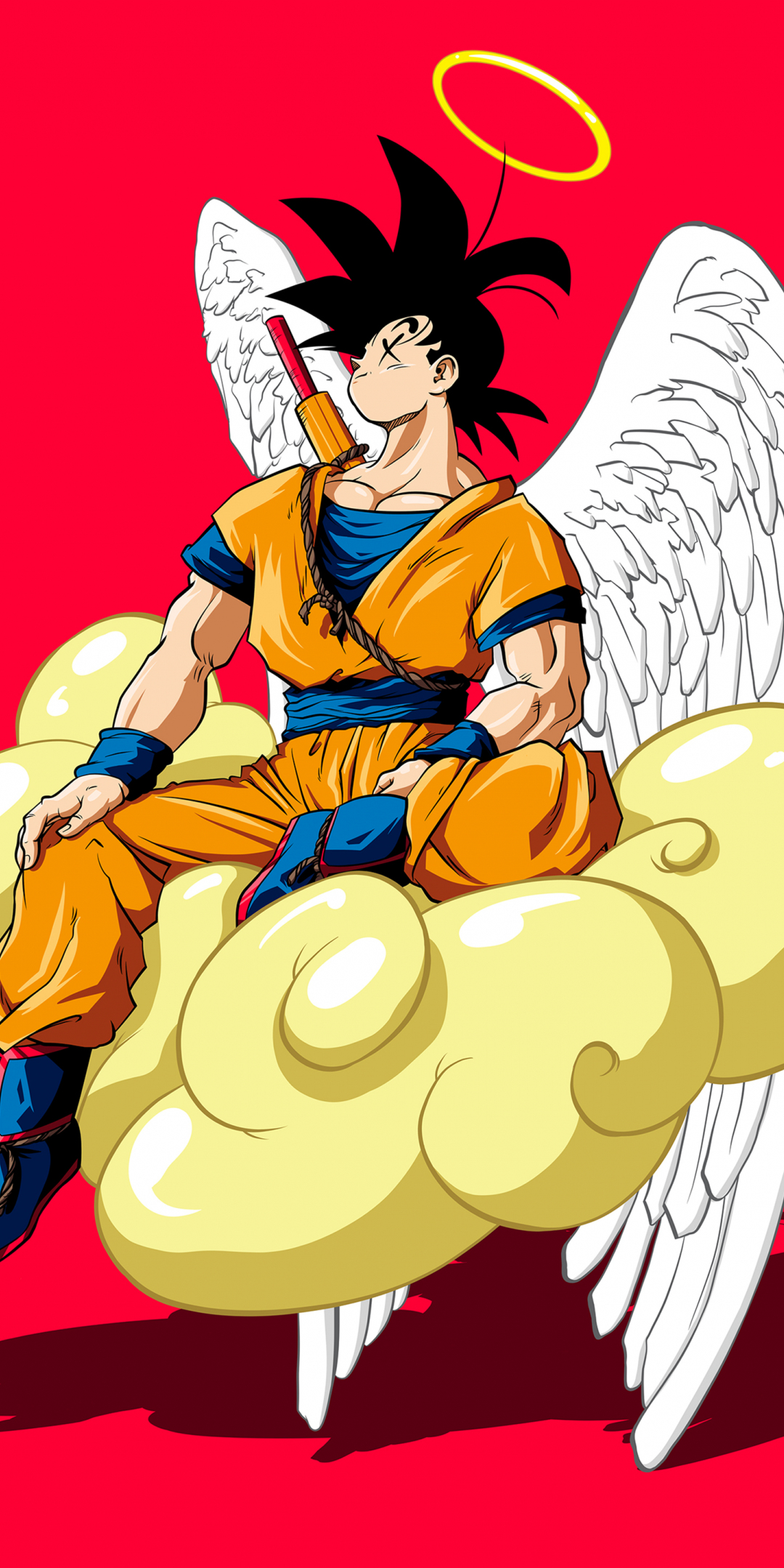 Angel son Goku, dragon ball, anime, fan art, 1080x2160 wallpaper
