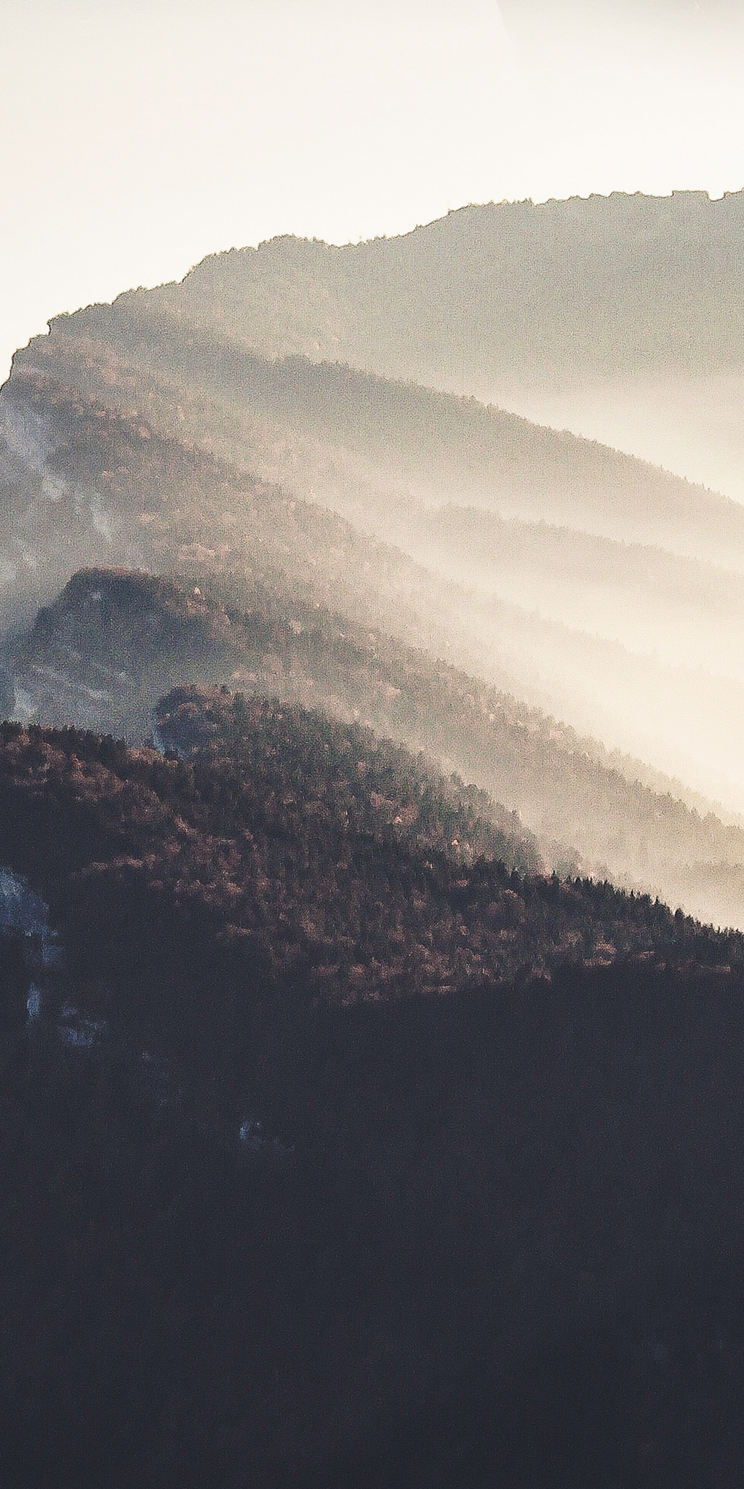 Mountains, fog, landscape, dawn, clouds, 1080x2160 wallpaper