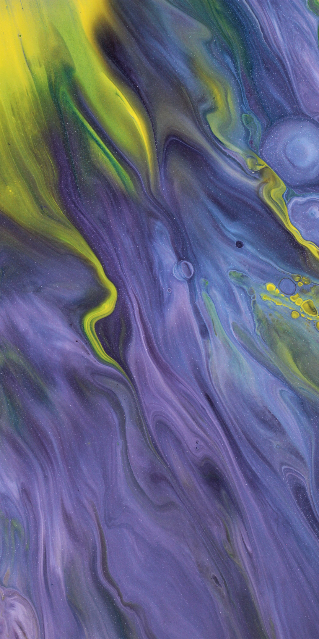Liquid blue-yellow, abstract art, 1080x2160 wallpaper