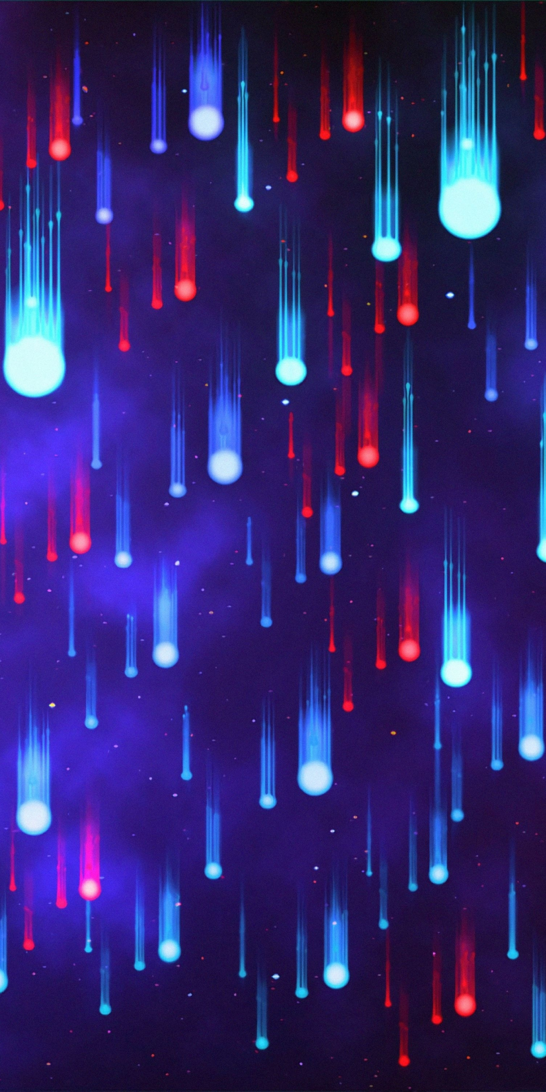 Neon art, raindrops, colorful, 1080x2160 wallpaper