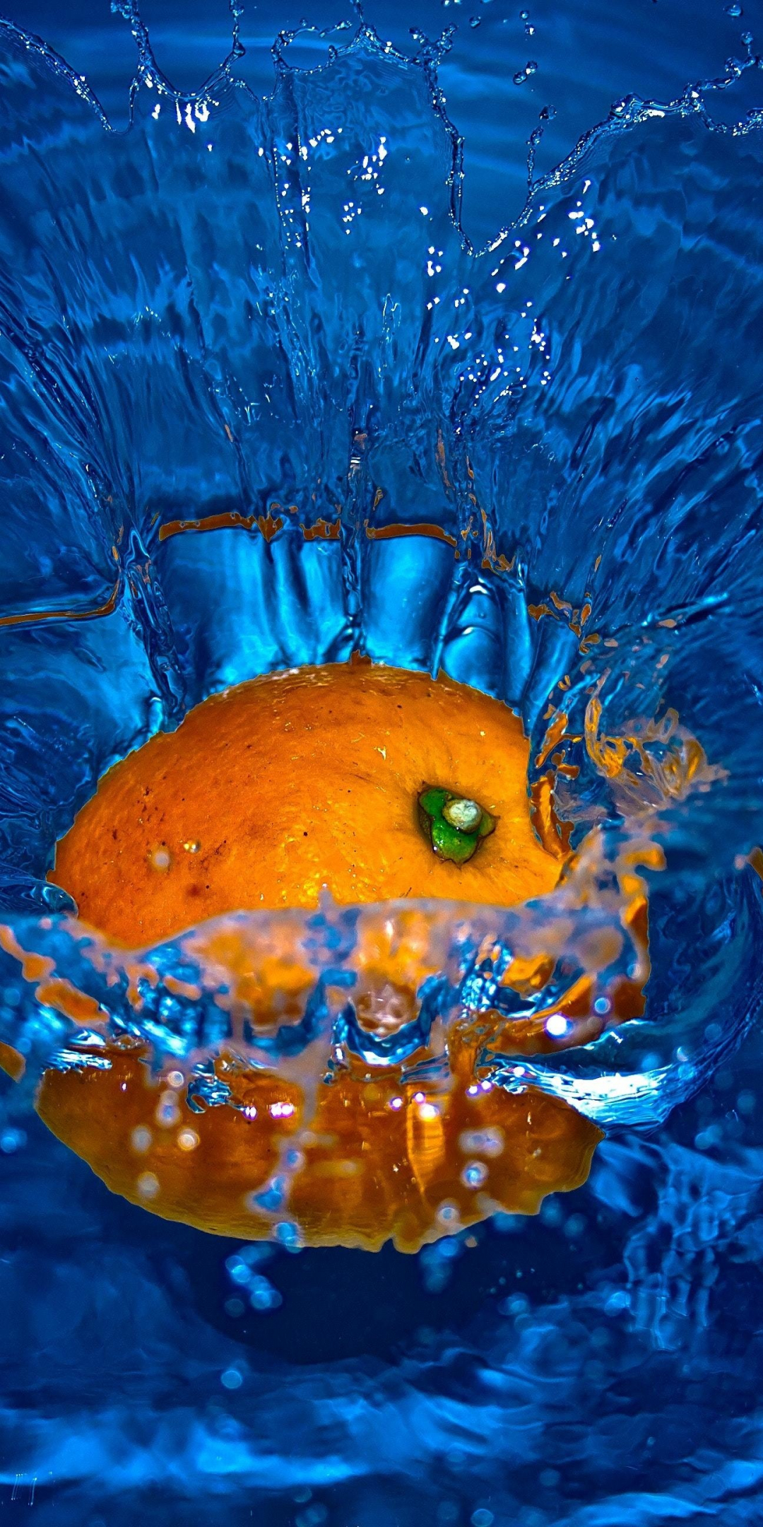 Download 1080x2160 Wallpaper Orange Fruit Splashes Water Honor 7x