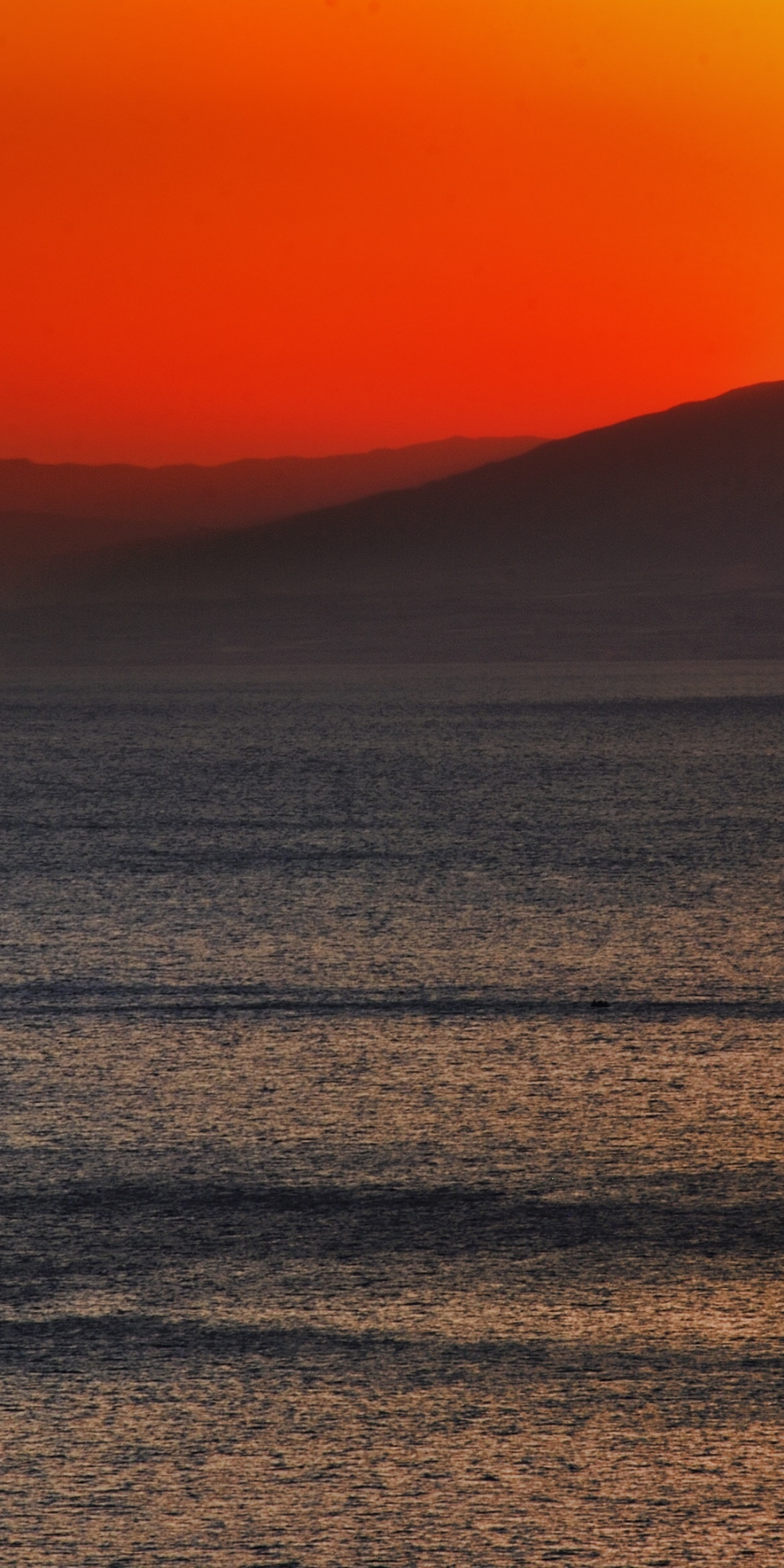 Calm, sea, sunset, nature, skyline, 1080x2160 wallpaper