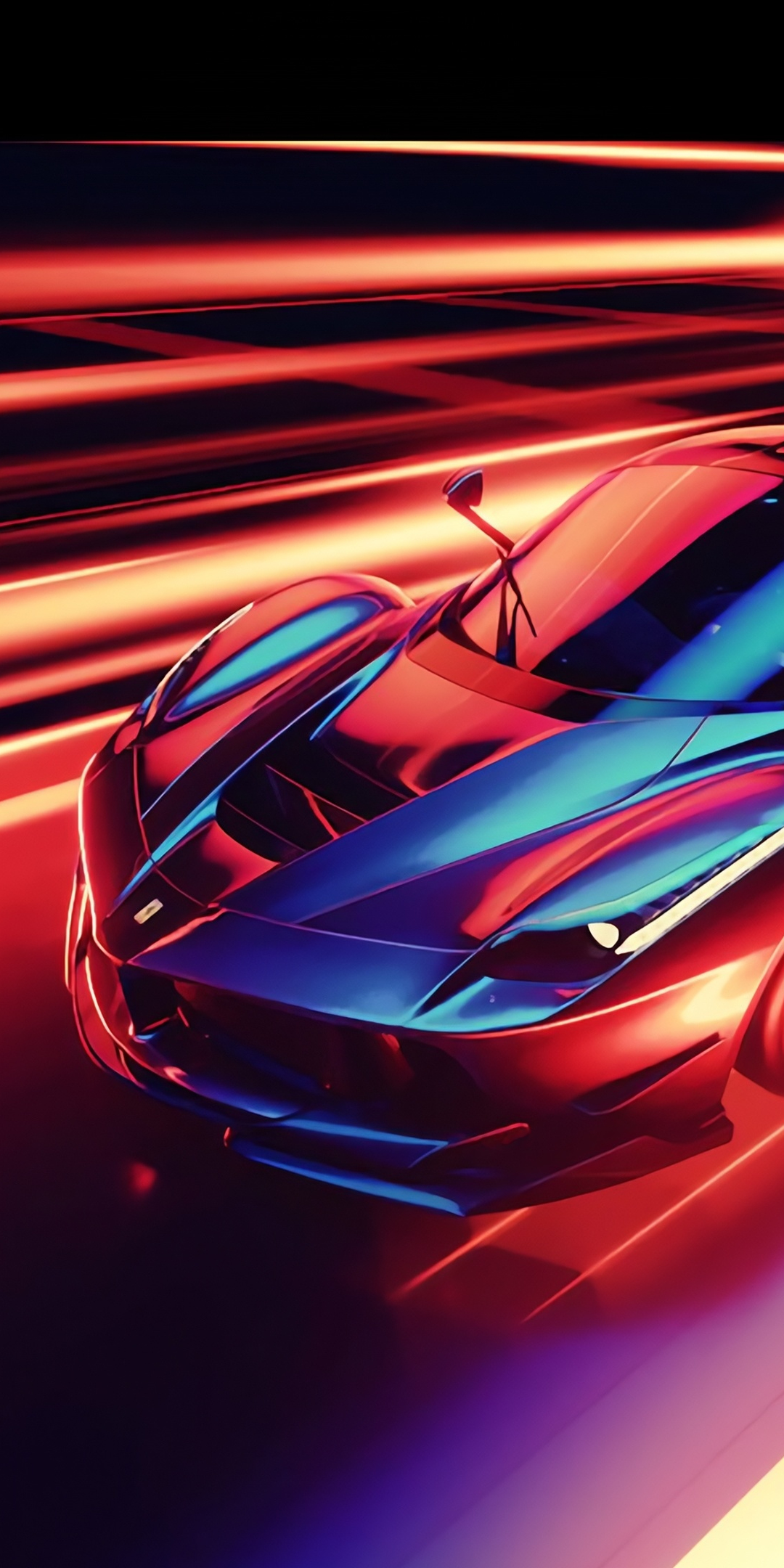 CGI art, Ferrari, sports car, 1080x2160 wallpaper