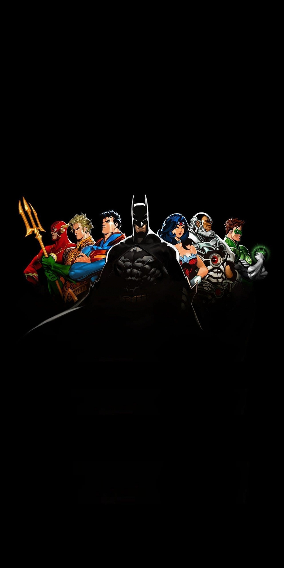 Minimal, justice league, superheroes, art, 1080x2160 wallpaper