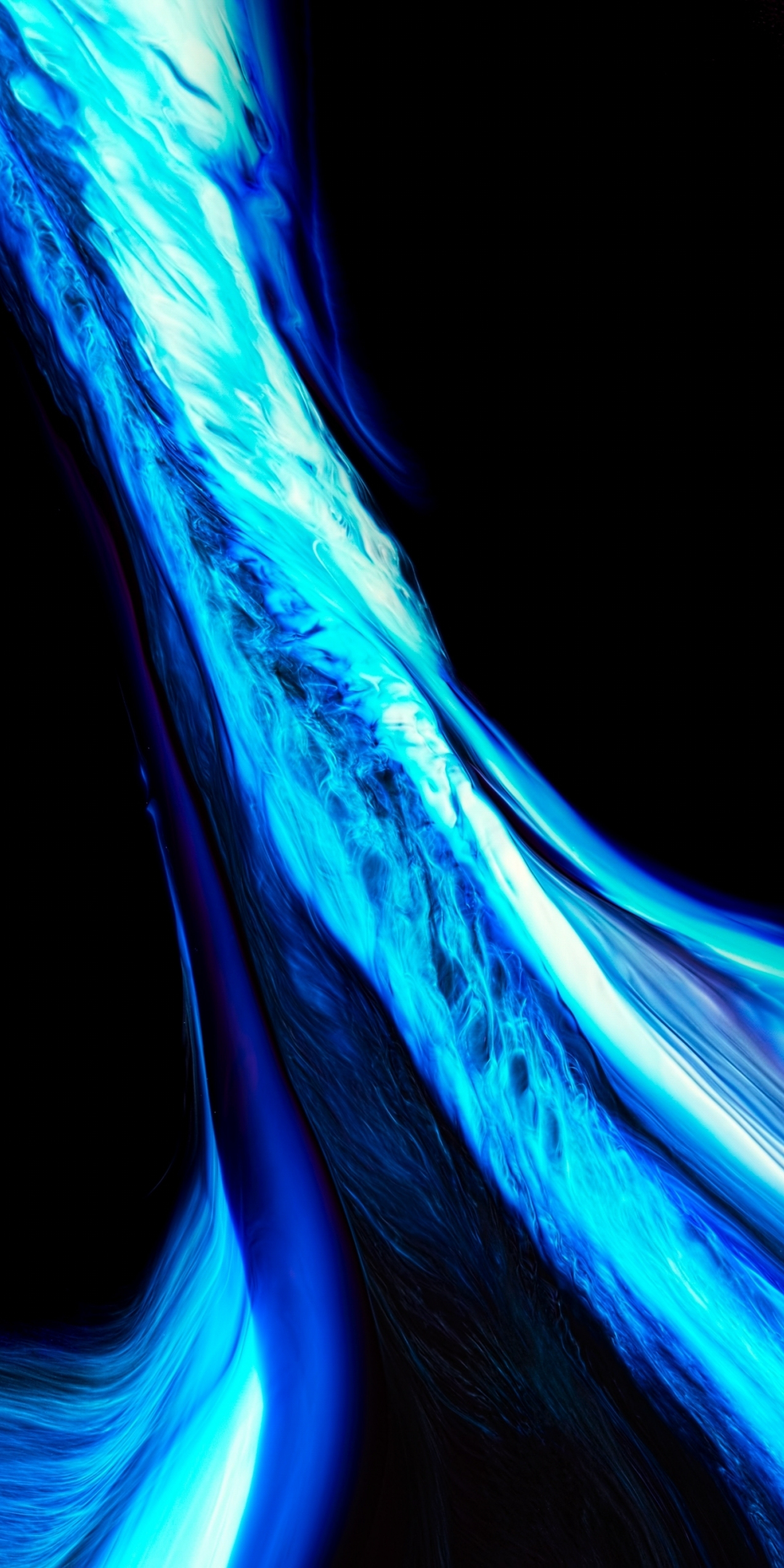 Blue flowing fluid, abstract, 1080x2160 wallpaper
