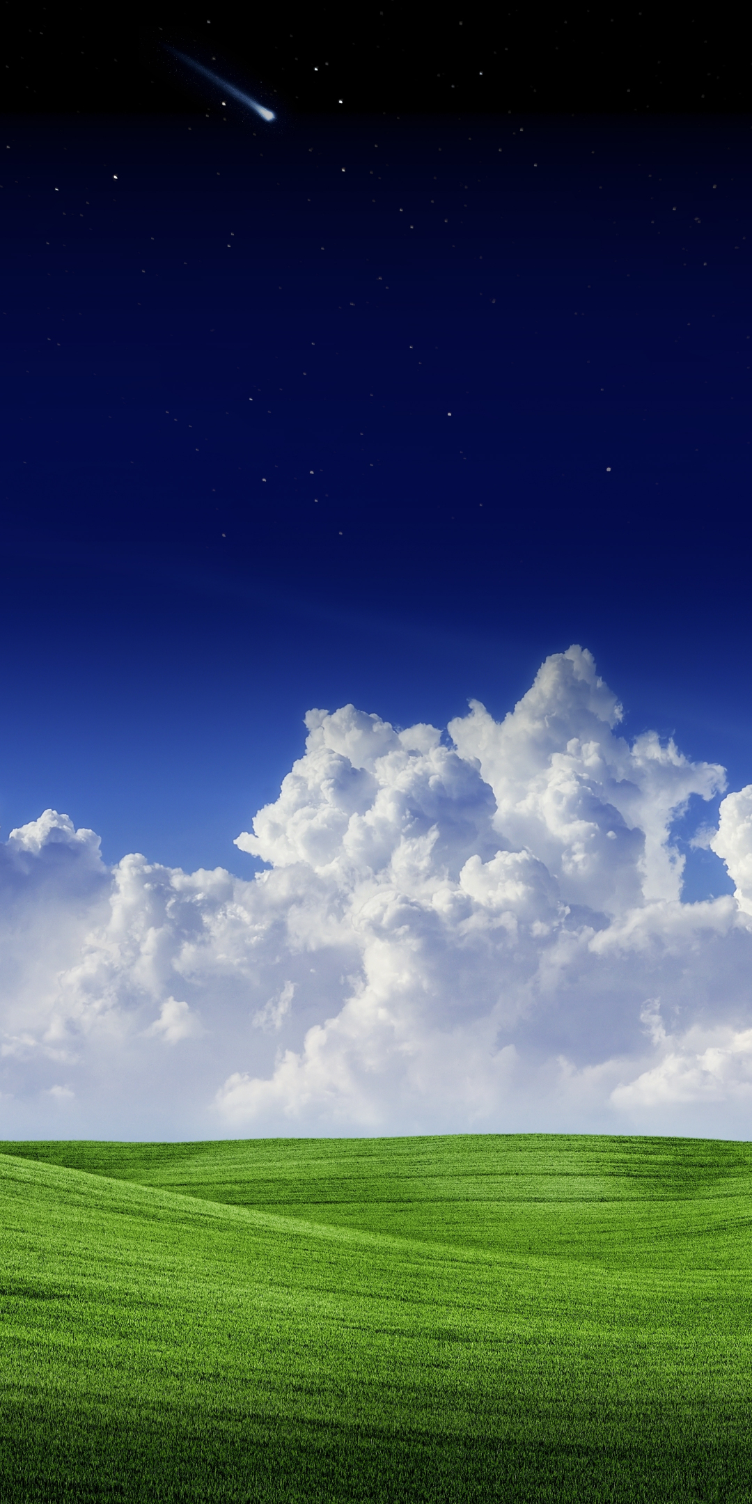 Landscape, Sunny day, clouds, green grass, landscape, white clouds, 1080x2160 wallpaper